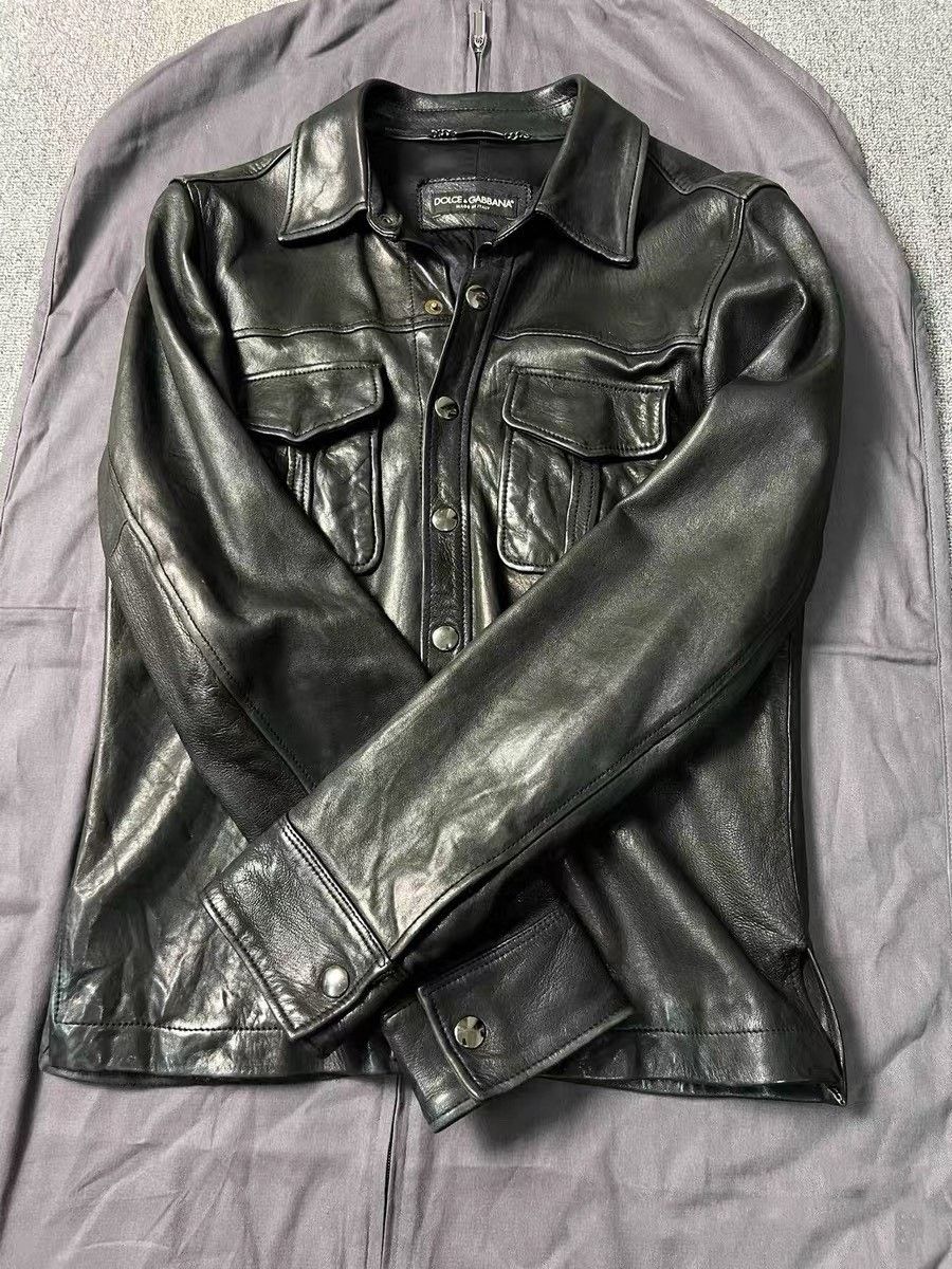 Dolce & Gabbana Dolce & Gabbana Leather Shirt Jacket Size US S / EU 44-46 / 1 - 2 Thumbnail