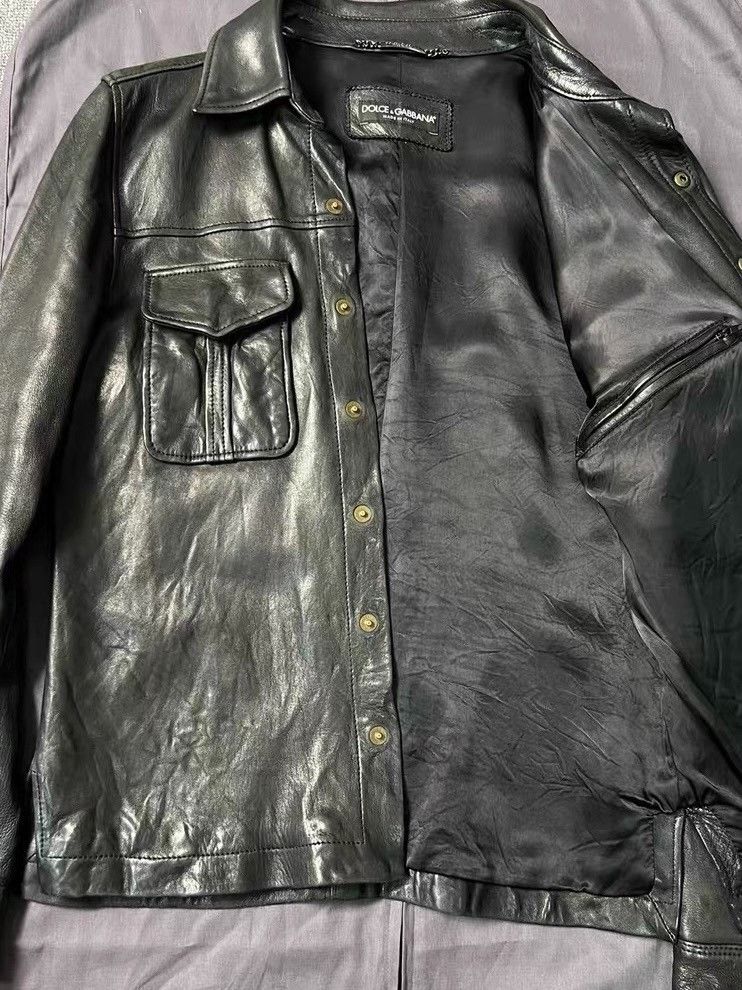 Dolce & Gabbana Dolce & Gabbana Leather Shirt Jacket Size US S / EU 44-46 / 1 - 4 Thumbnail