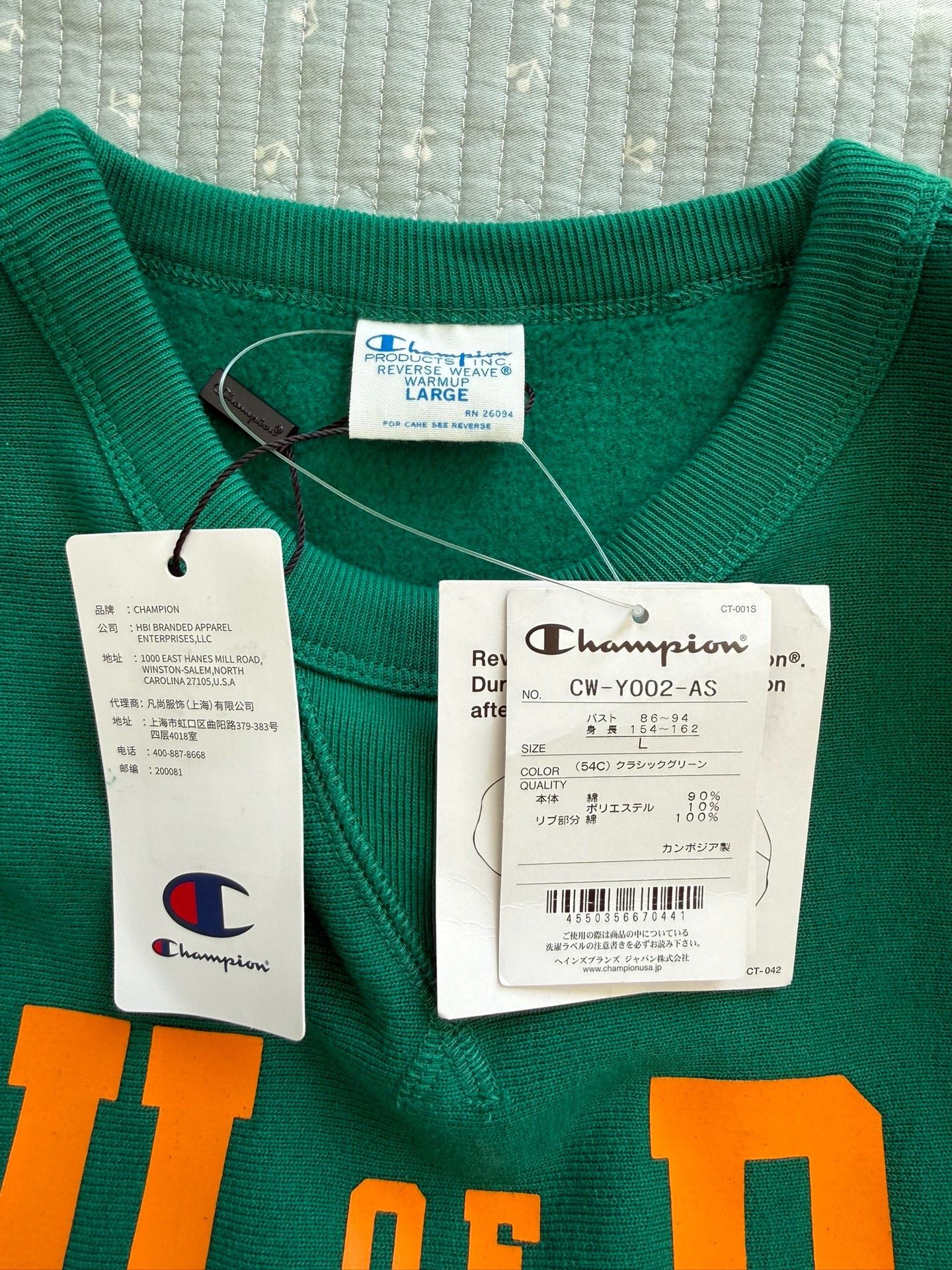 Champion Champion Japan Vintage Green Orange Print Sweatshirt Size US L / EU 52-54 / 3 - 6 Thumbnail