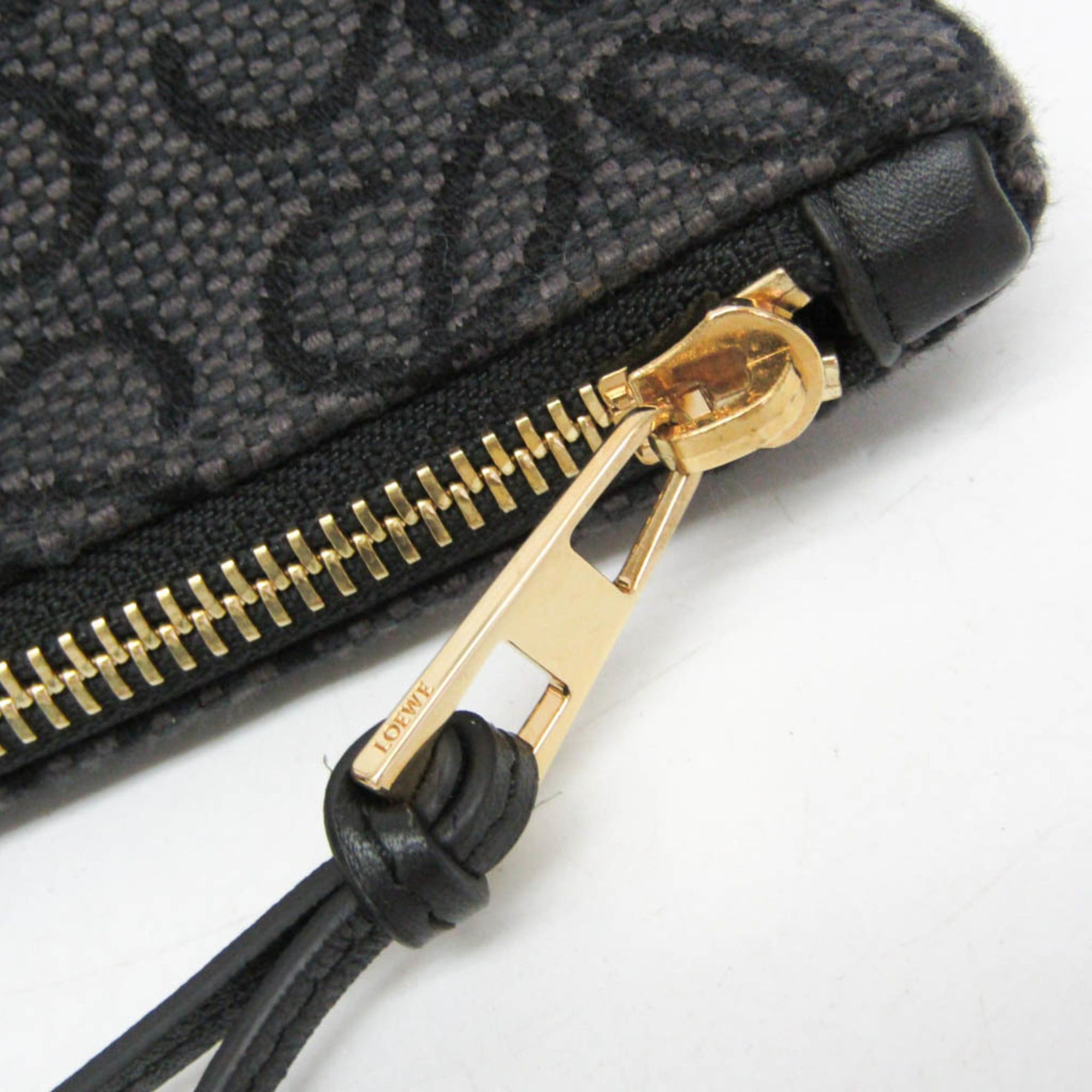 Loewe Loewe Anagram Oblong C730C63X15 Women,Men Cotton,Leather Clutch Bag,Pouch Black Size ONE SIZE - 10 Thumbnail