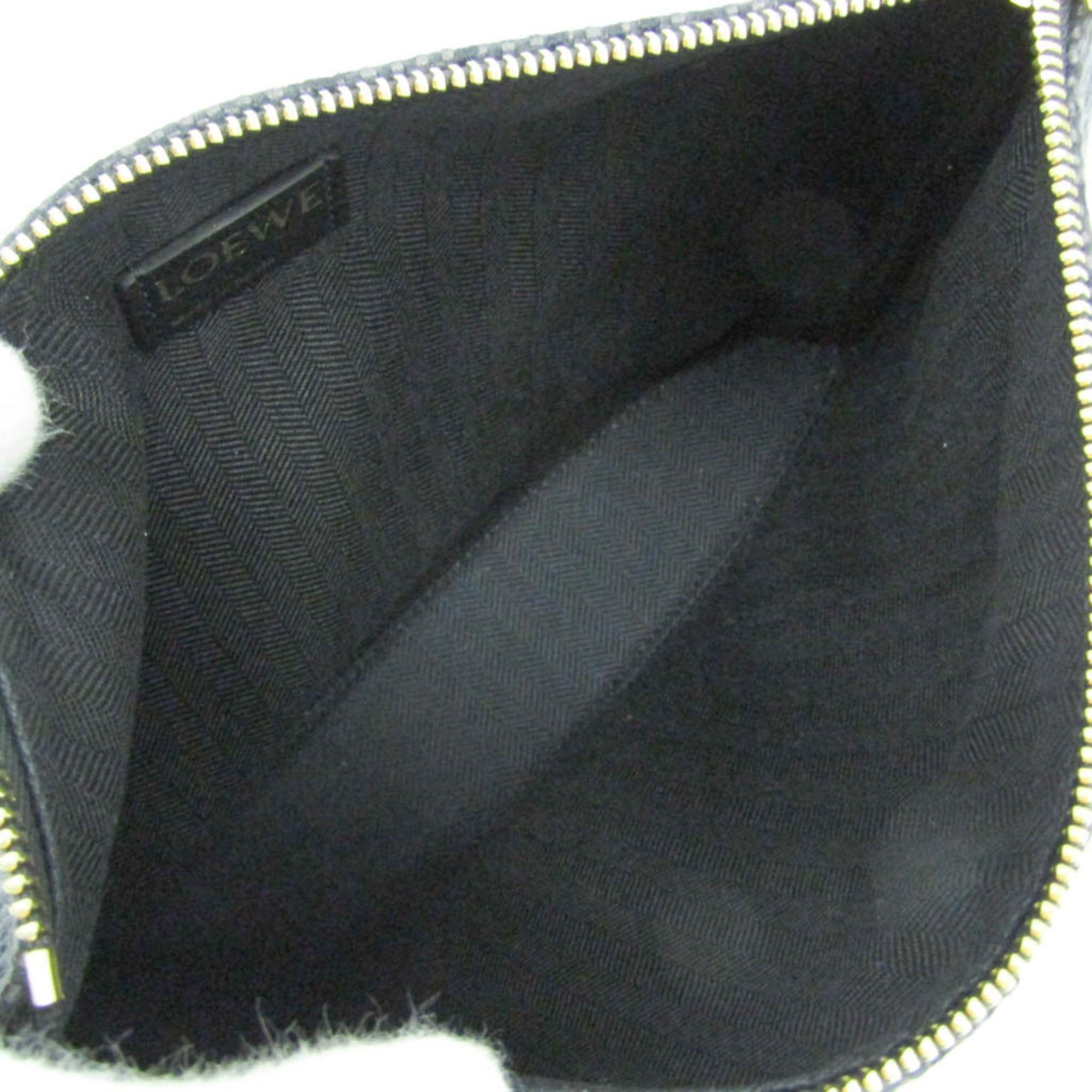 Loewe Loewe Anagram Oblong C730C63X15 Women,Men Cotton,Leather Clutch Bag,Pouch Black Size ONE SIZE - 4 Thumbnail