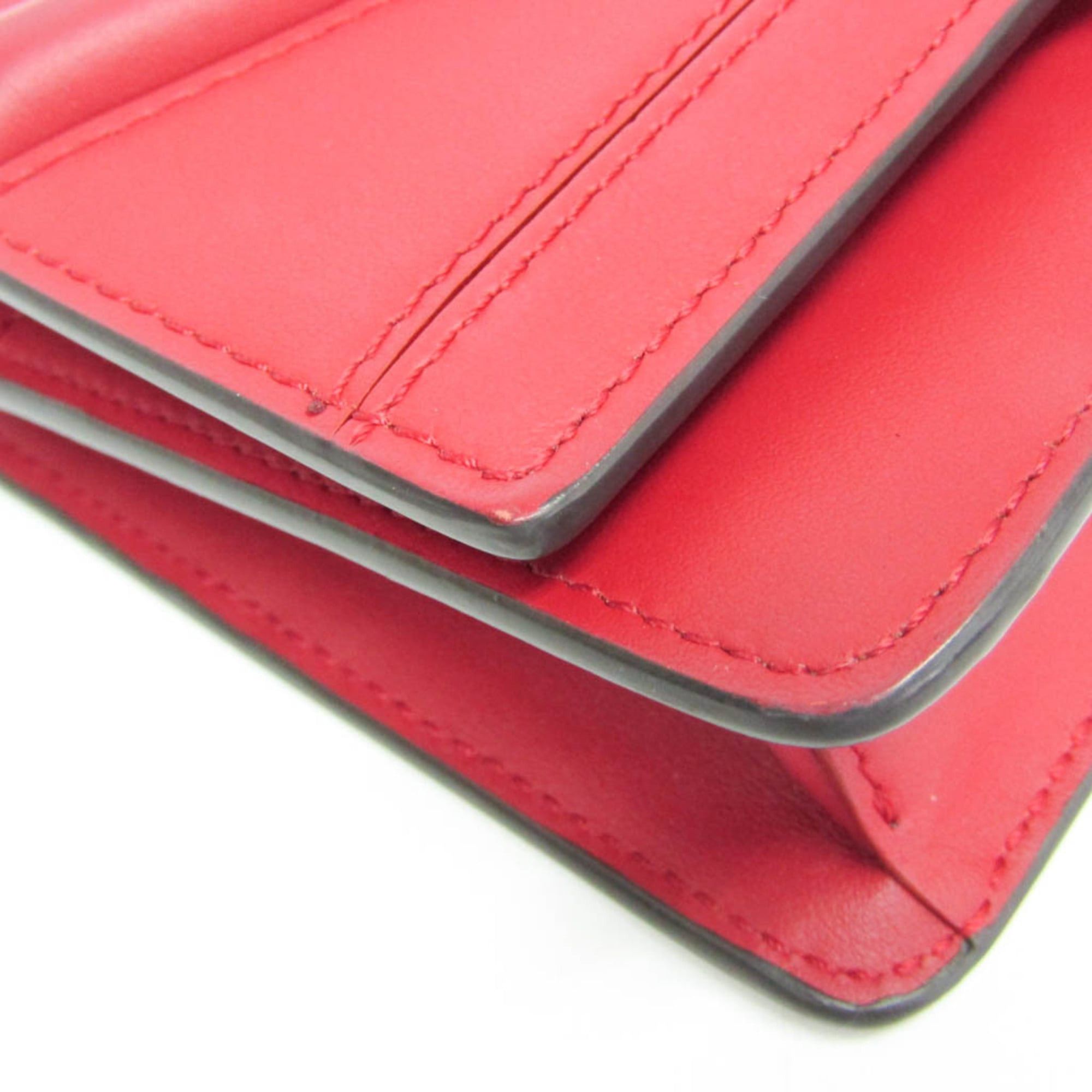 Fendi Fendi Bag Bugs 8M0346 Women's Leather Chain/Shoulder Wallet Red Color Size ONE SIZE - 7 Thumbnail