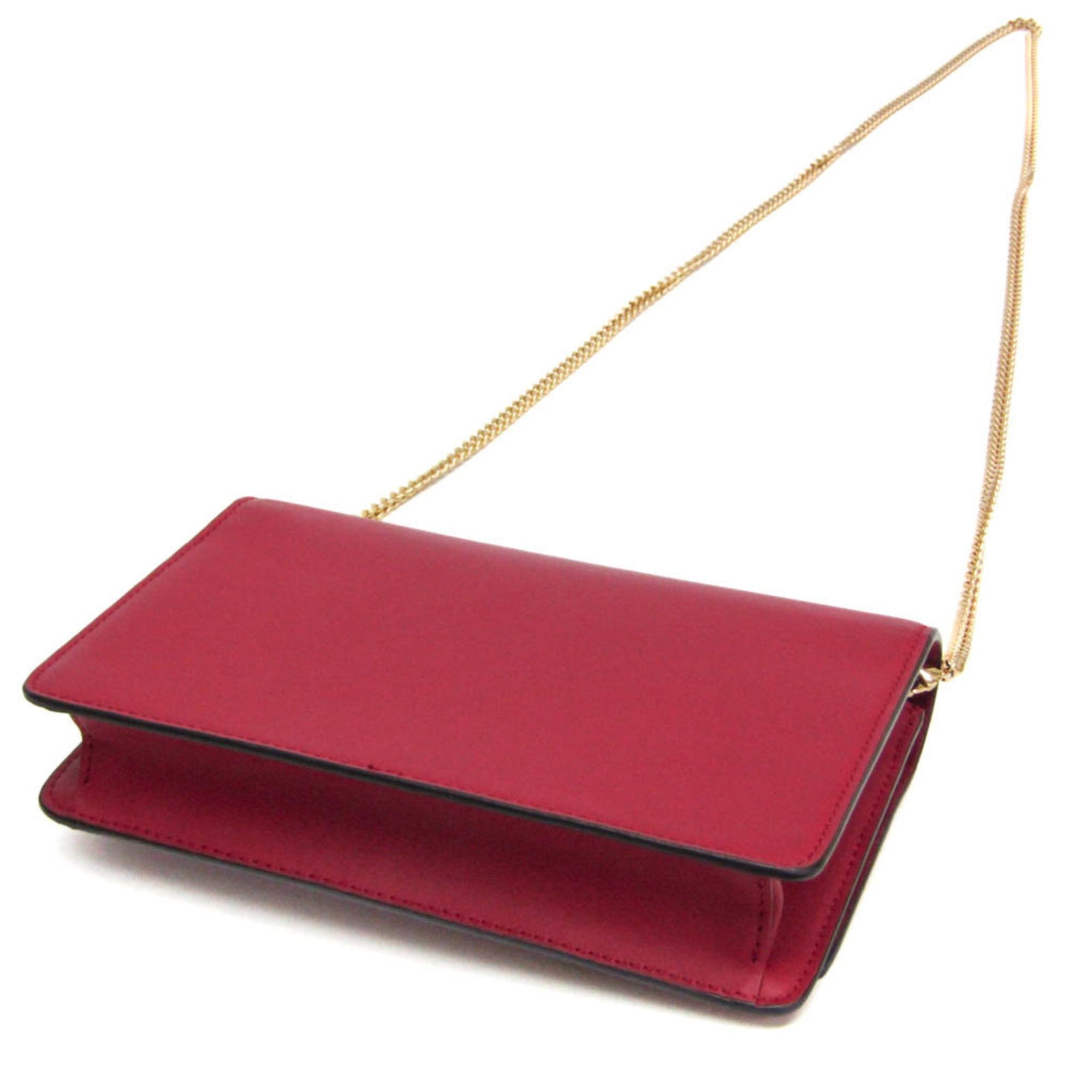 Fendi Fendi Bag Bugs 8M0346 Women's Leather Chain/Shoulder Wallet Red Color Size ONE SIZE - 3 Thumbnail