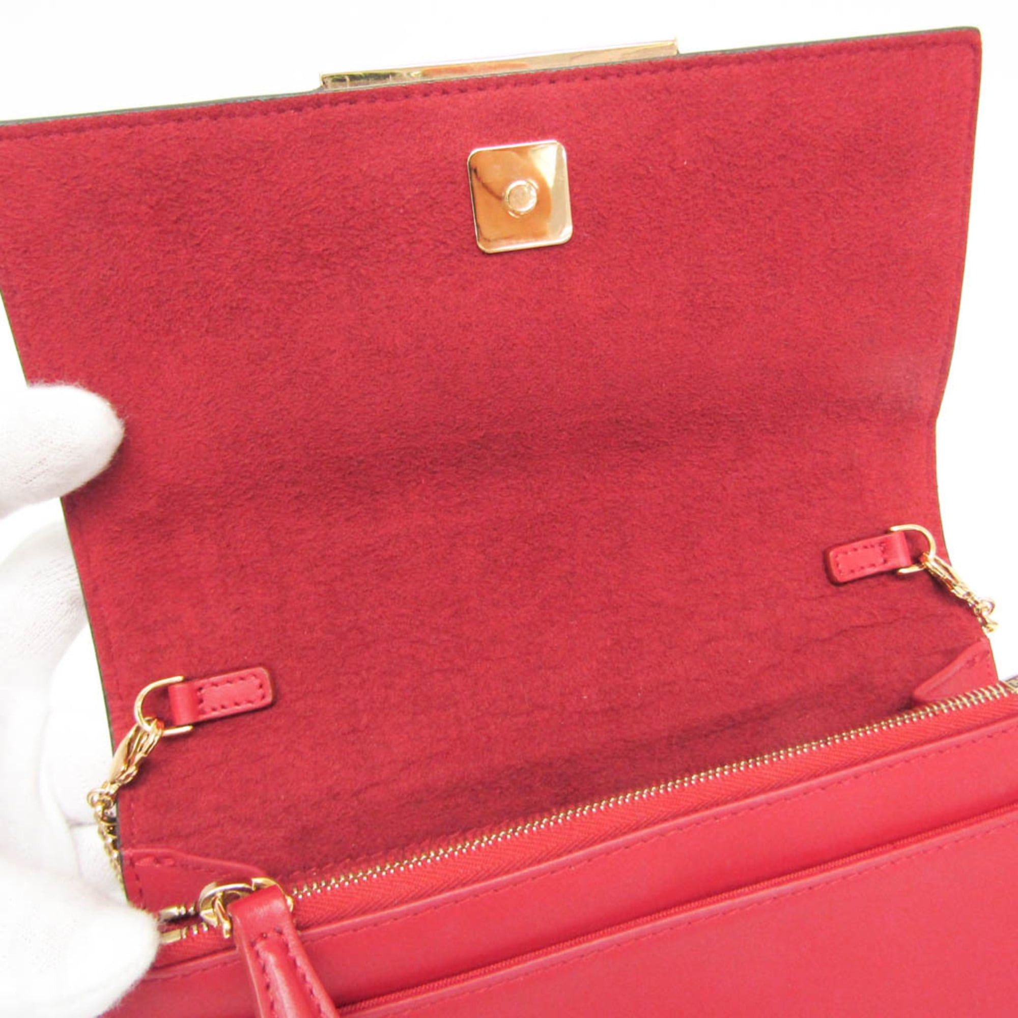 Fendi Fendi Bag Bugs 8M0346 Women's Leather Chain/Shoulder Wallet Red Color Size ONE SIZE - 13 Thumbnail