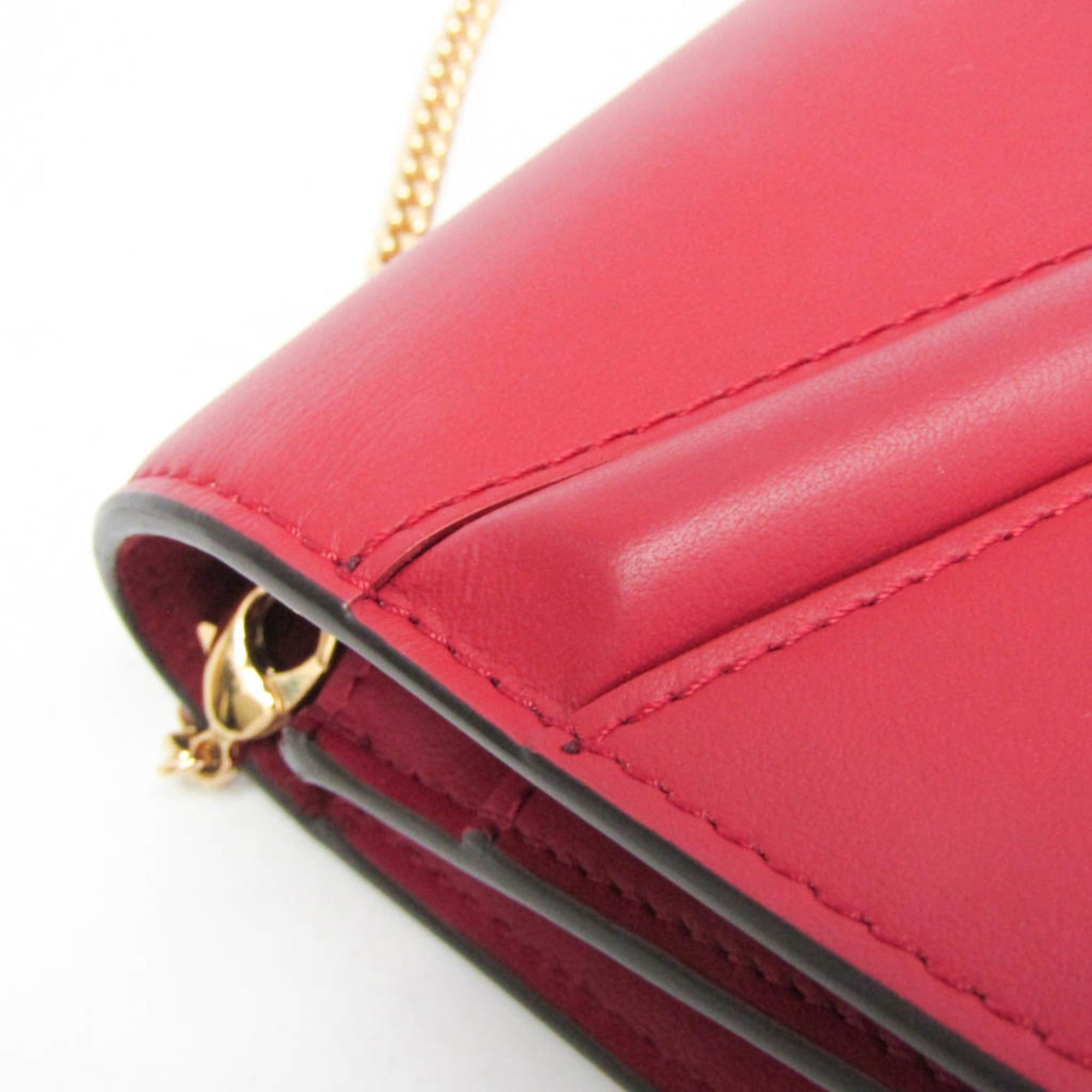 Fendi Fendi Bag Bugs 8M0346 Women's Leather Chain/Shoulder Wallet Red Color Size ONE SIZE - 9 Thumbnail