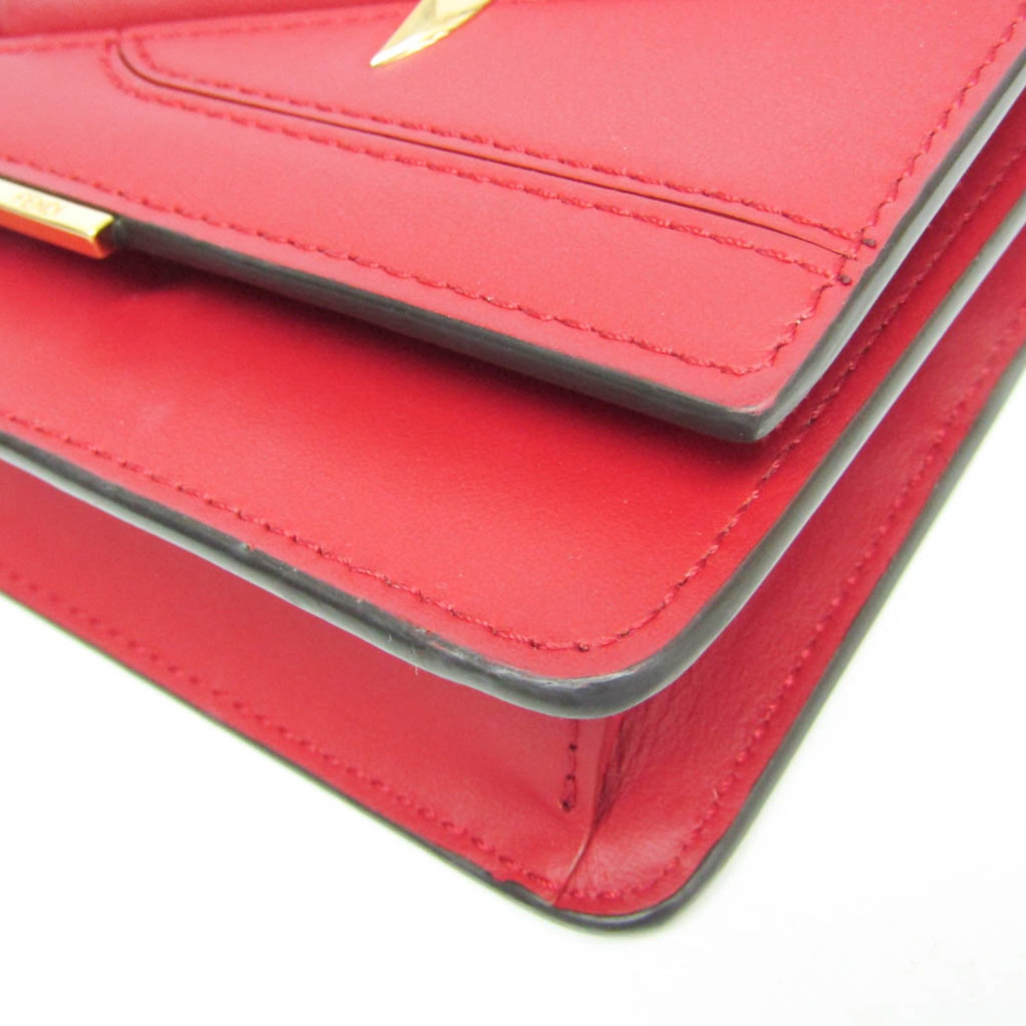 Fendi Fendi Bag Bugs 8M0346 Women's Leather Chain/Shoulder Wallet Red Color Size ONE SIZE - 6 Thumbnail