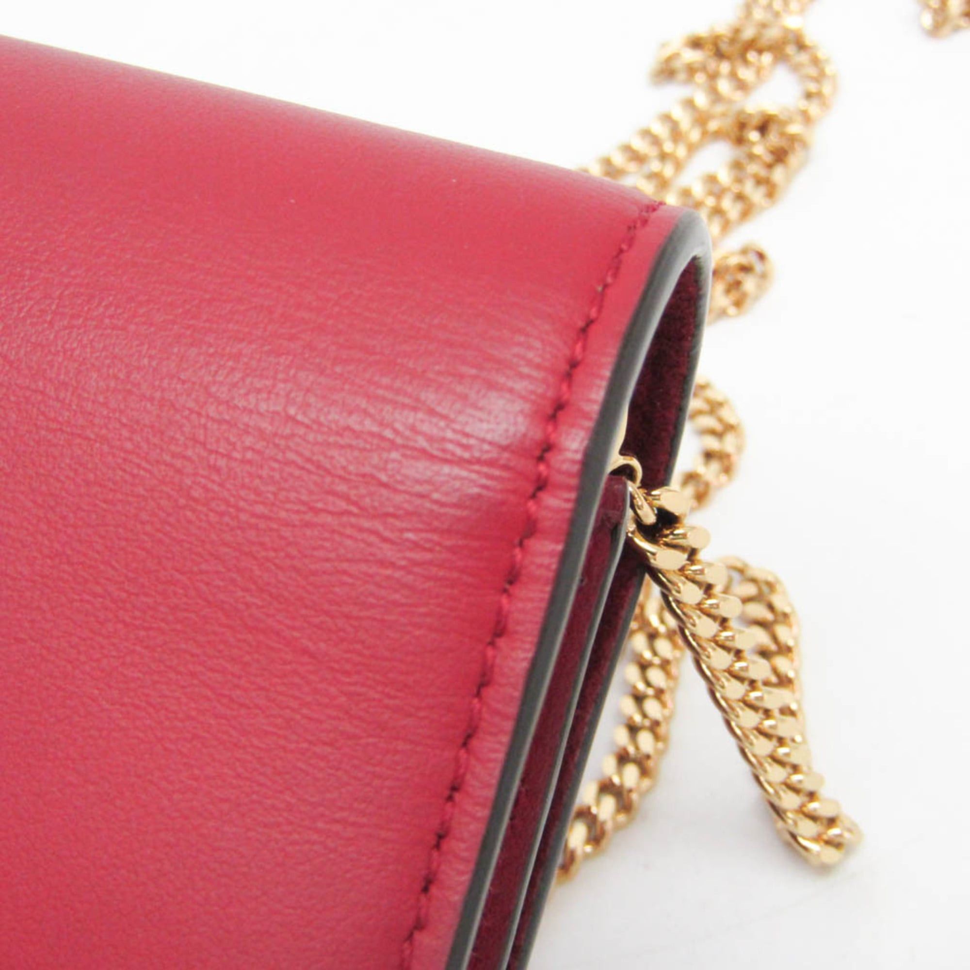 Fendi Fendi Bag Bugs 8M0346 Women's Leather Chain/Shoulder Wallet Red Color Size ONE SIZE - 10 Thumbnail