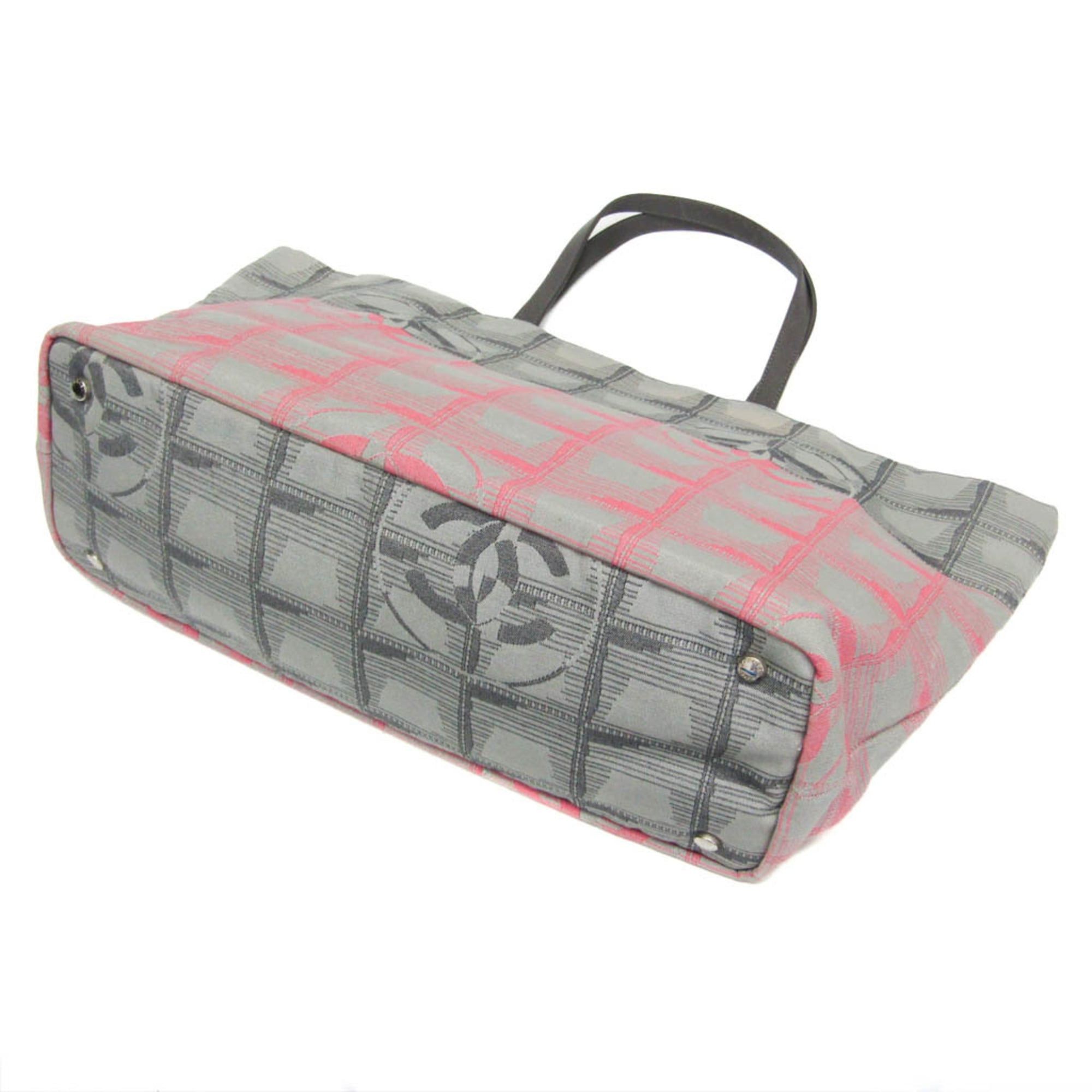 Chanel Chanel New Travel Line Women's Nylon Canvas Tote Bag Gray,Pink Size ONE SIZE - 3 Thumbnail