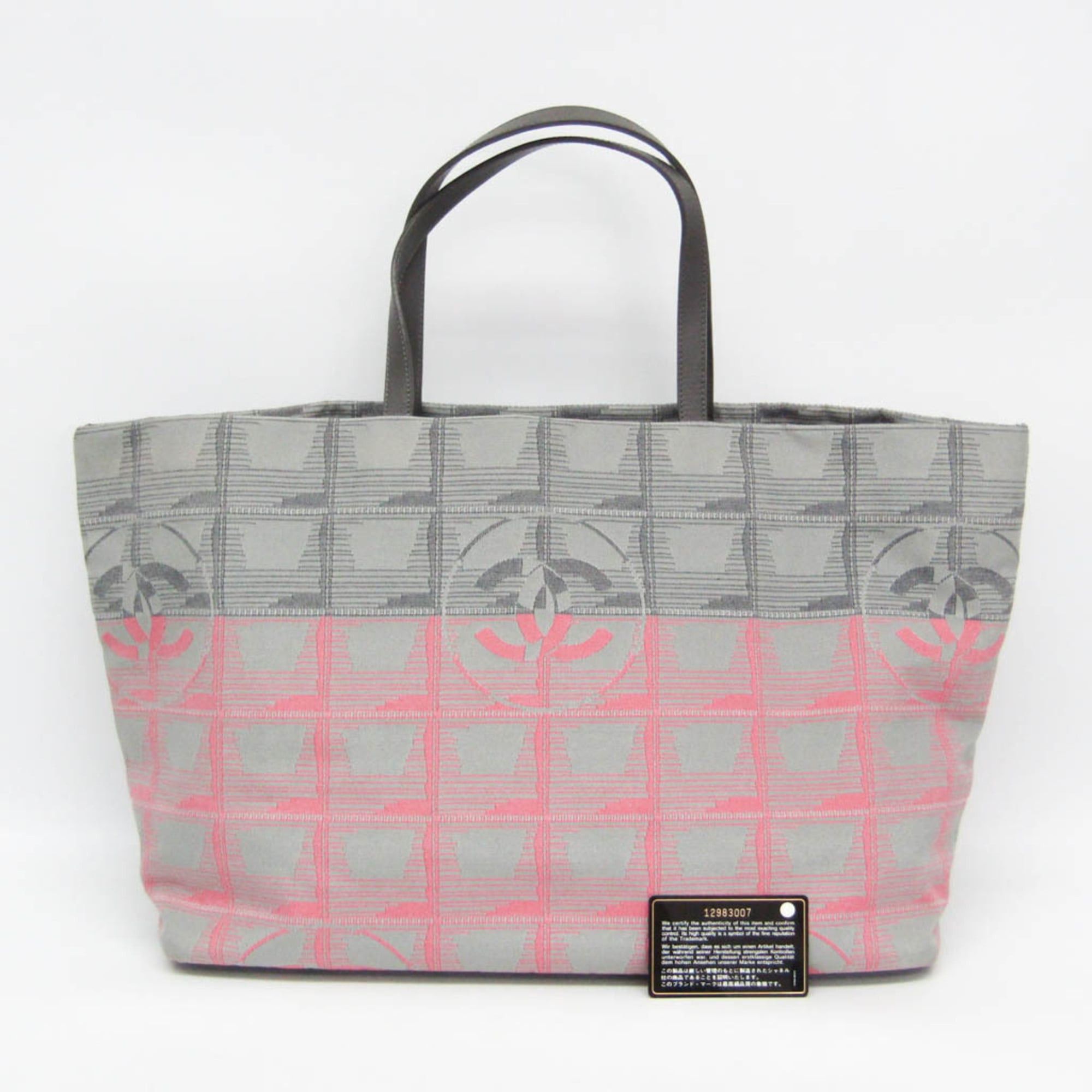 Chanel Chanel New Travel Line Women's Nylon Canvas Tote Bag Gray,Pink Size ONE SIZE - 2 Thumbnail