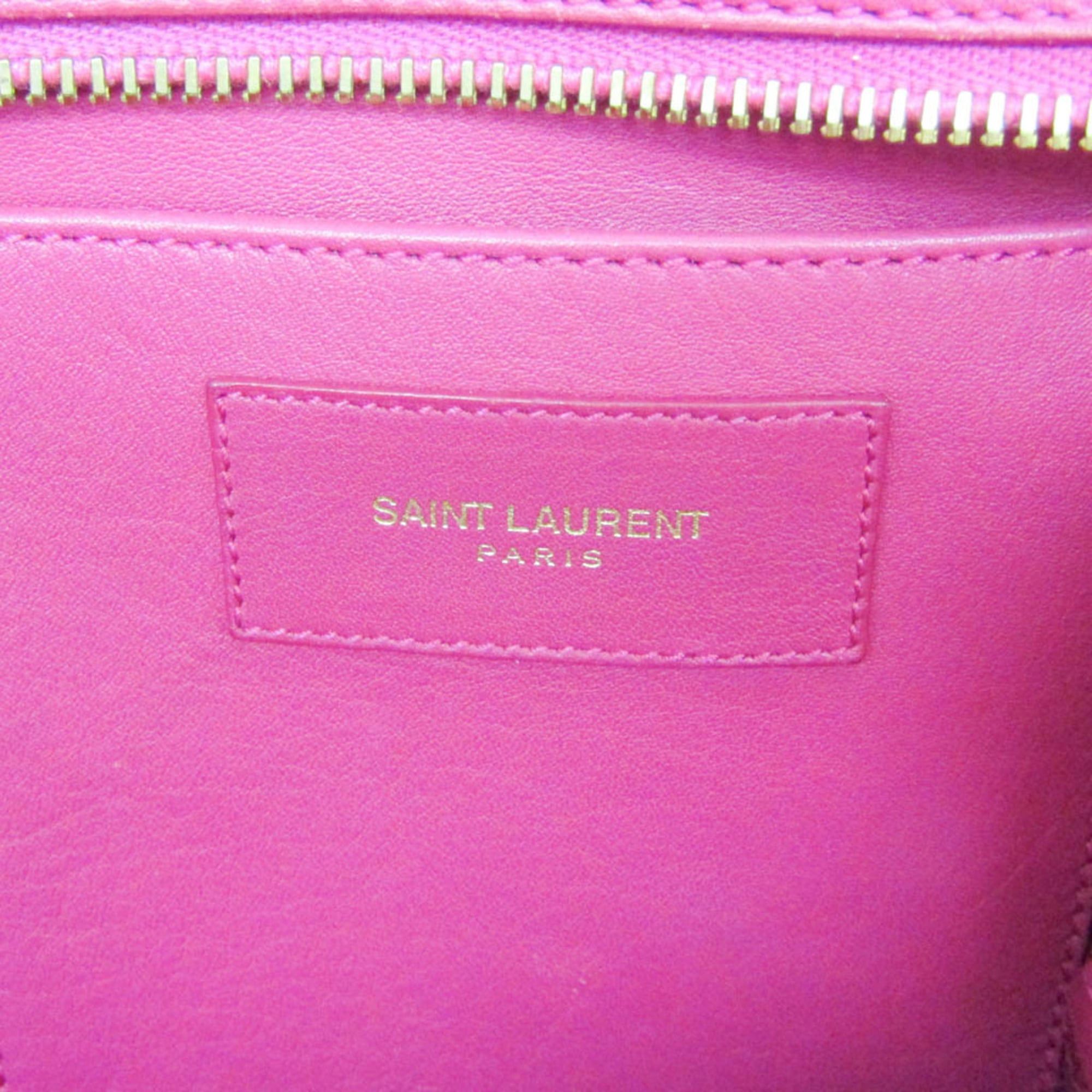 Saint Laurent Paris Saint Laurent Petit Bus 311210 Women's Leather Handbag,Shoulder Bag Pink Size ONE SIZE - 18 Thumbnail