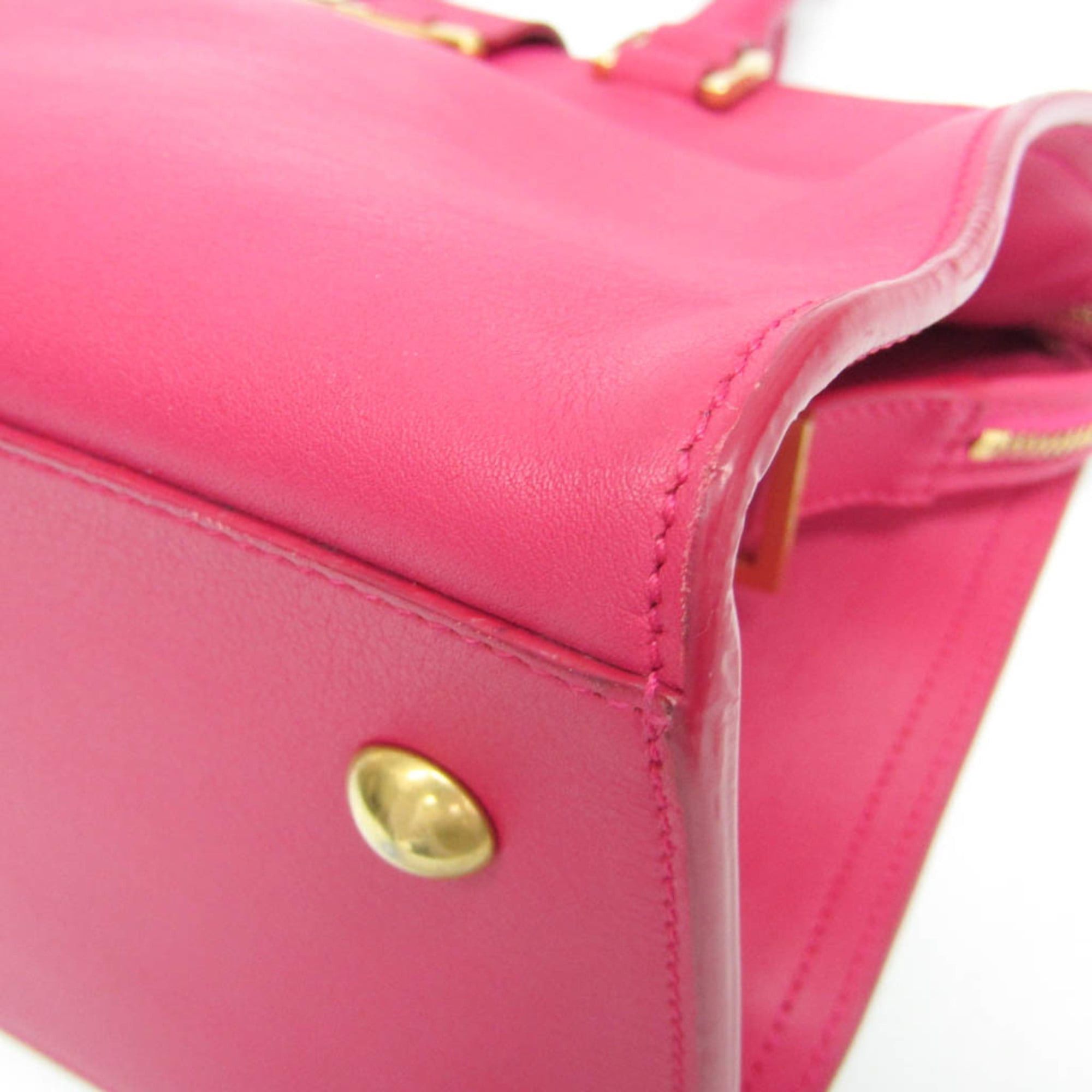 Saint Laurent Paris Saint Laurent Petit Bus 311210 Women's Leather Handbag,Shoulder Bag Pink Size ONE SIZE - 5 Thumbnail