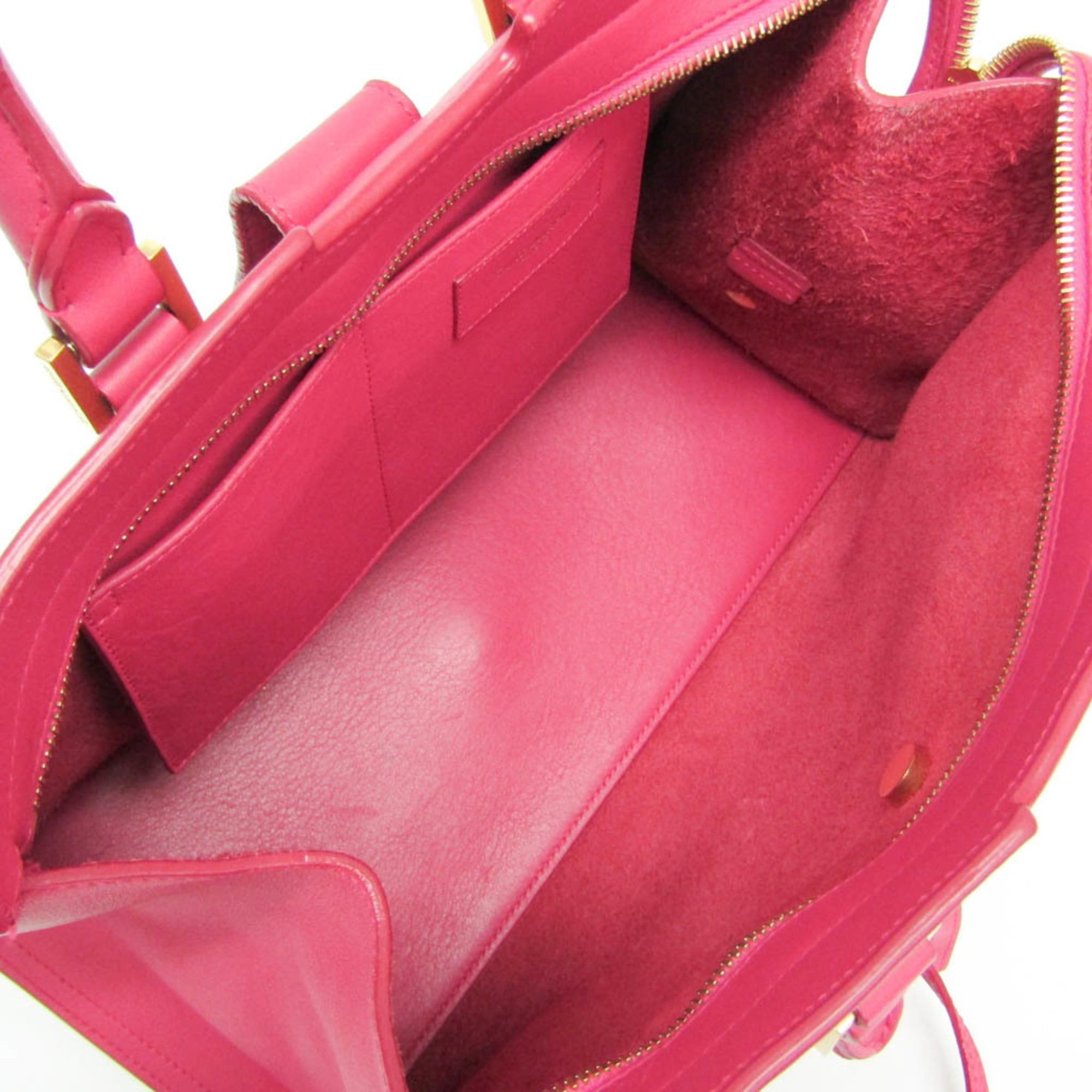 Saint Laurent Paris Saint Laurent Petit Bus 311210 Women's Leather Handbag,Shoulder Bag Pink Size ONE SIZE - 3 Thumbnail