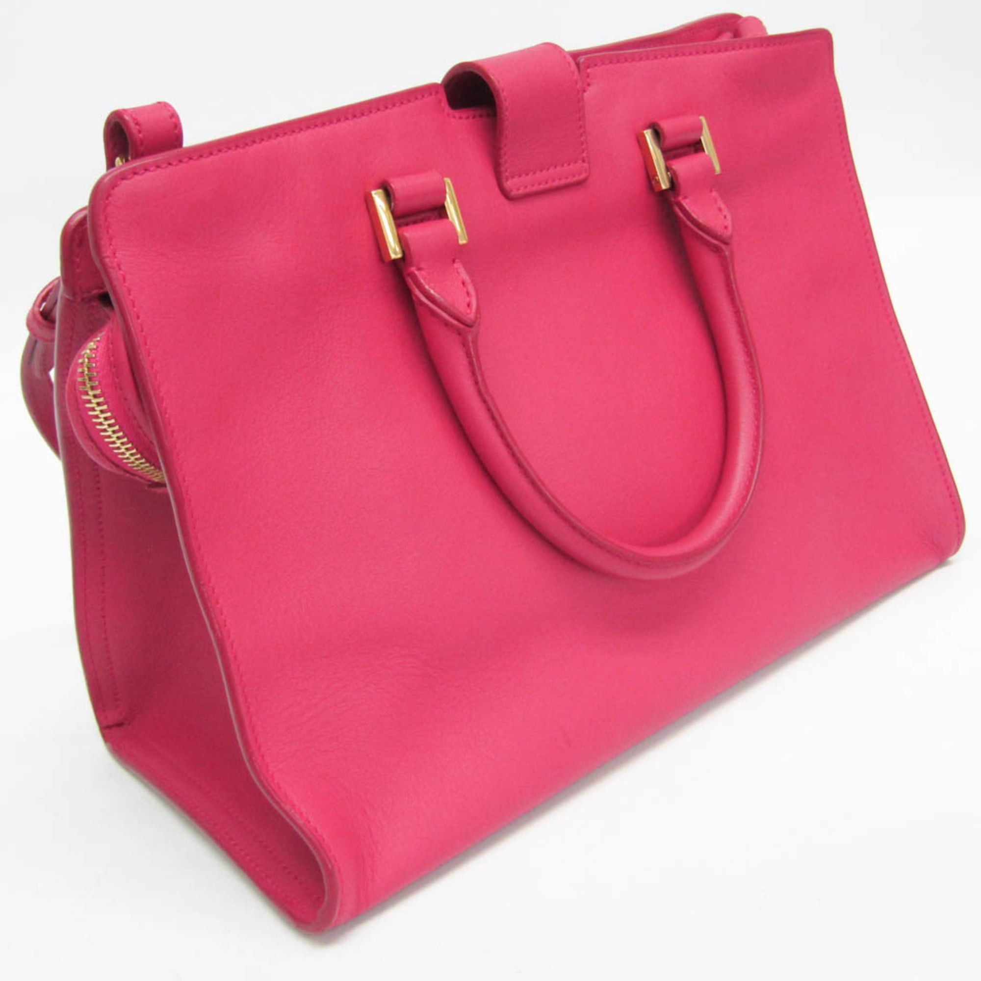 Saint Laurent Paris Saint Laurent Petit Bus 311210 Women's Leather Handbag,Shoulder Bag Pink Size ONE SIZE - 7 Thumbnail