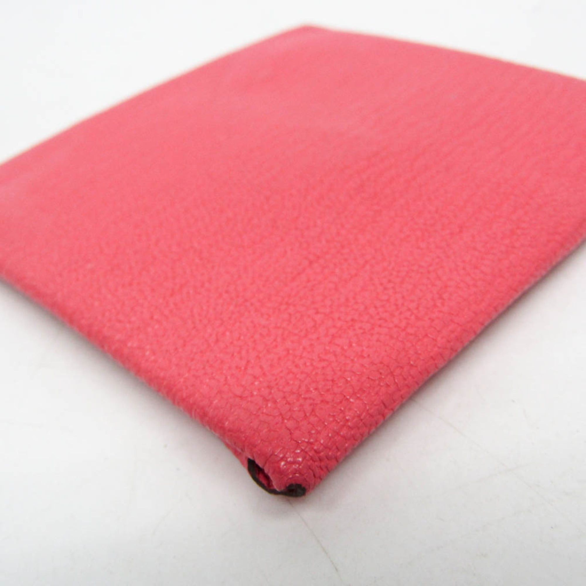 Hermes Hermes Bastia Men,Women Chevre Leather Coin Purse/coin Case Pink Size ONE SIZE - 7 Thumbnail