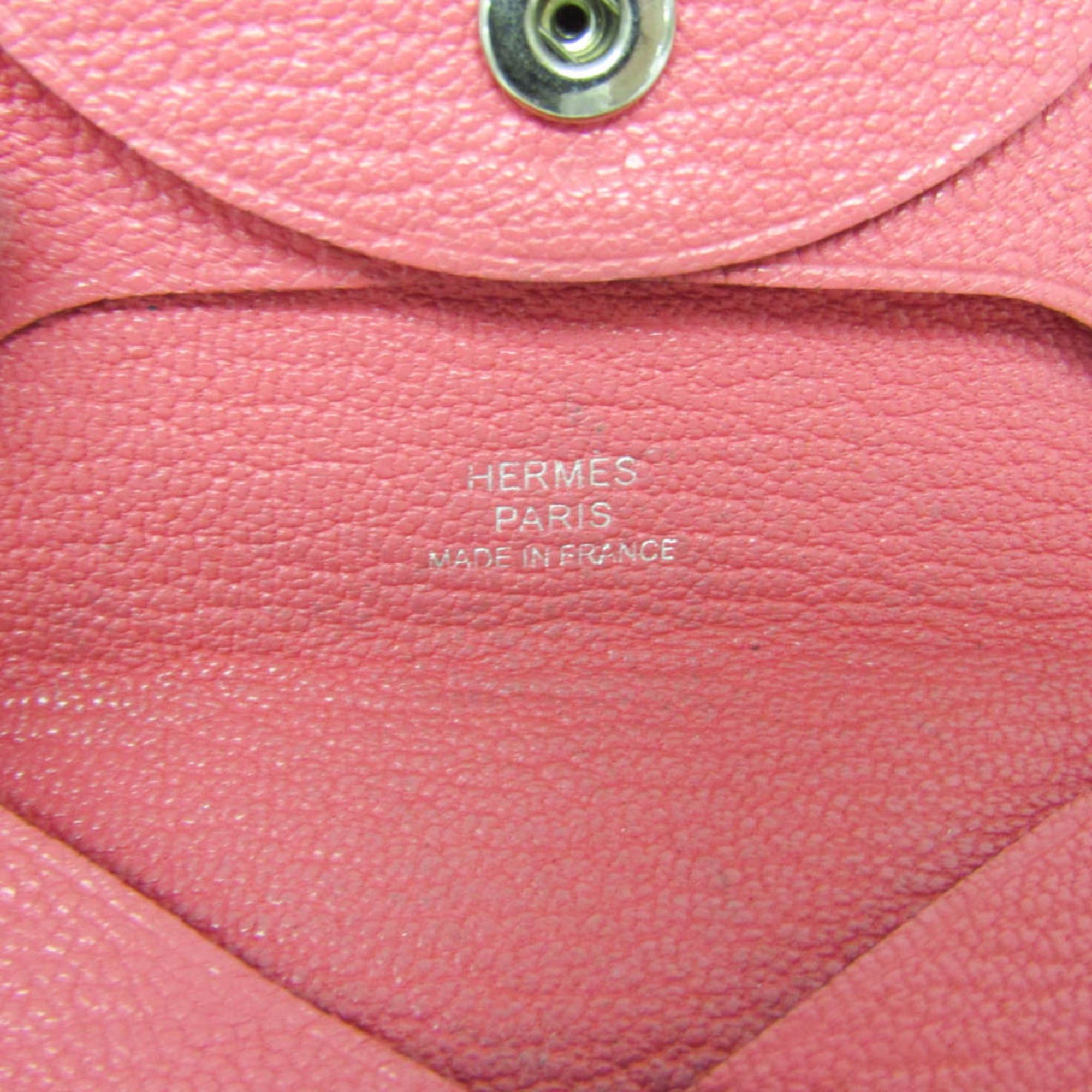 Hermes Hermes Bastia Men,Women Chevre Leather Coin Purse/coin Case Pink Size ONE SIZE - 10 Thumbnail