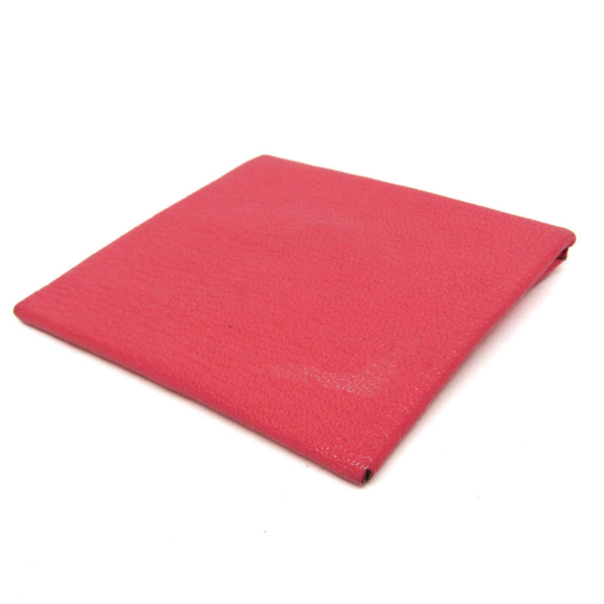 Hermes Hermes Bastia Men,Women Chevre Leather Coin Purse/coin Case Pink Size ONE SIZE - 2 Thumbnail