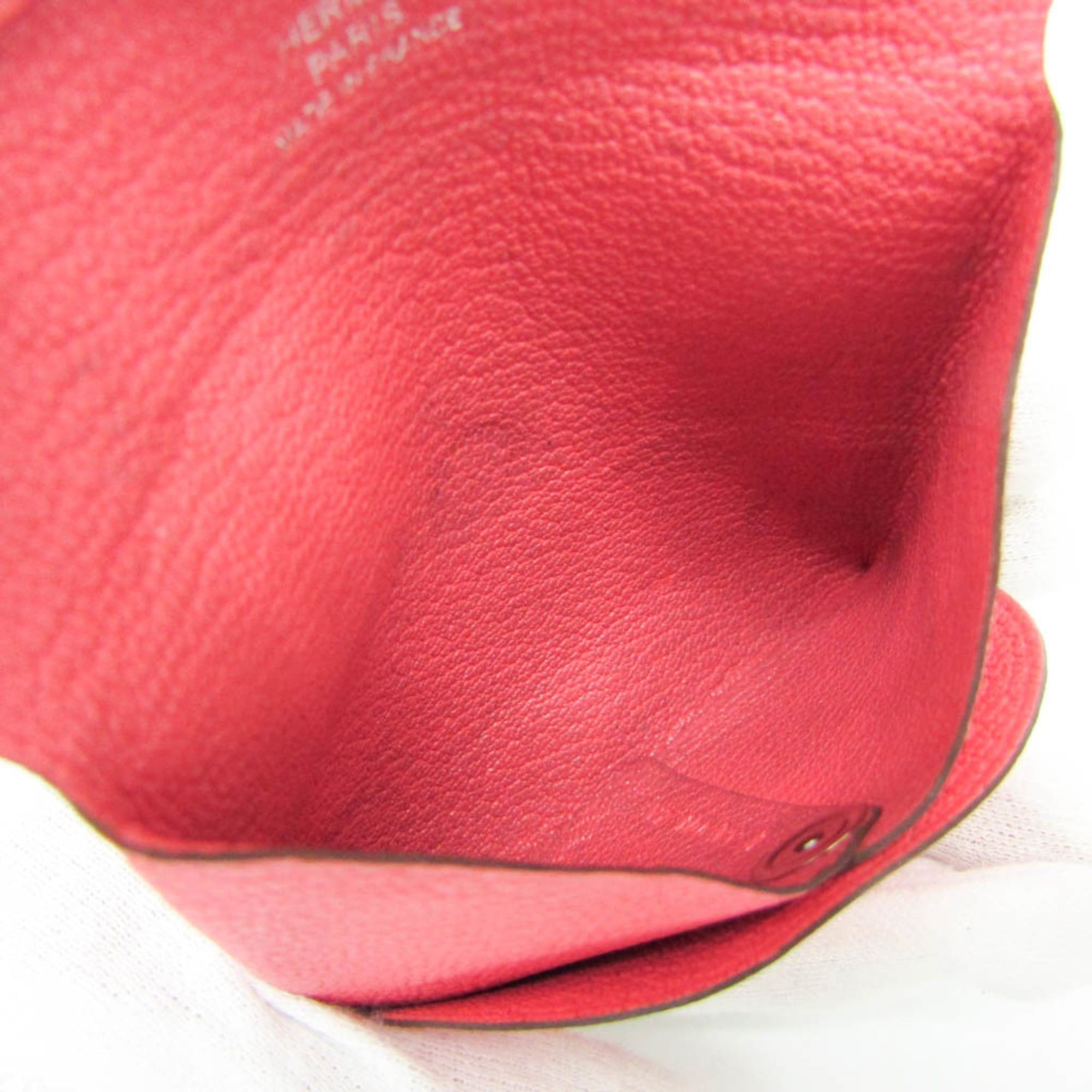 Hermes Hermes Bastia Men,Women Chevre Leather Coin Purse/coin Case Pink Size ONE SIZE - 3 Thumbnail