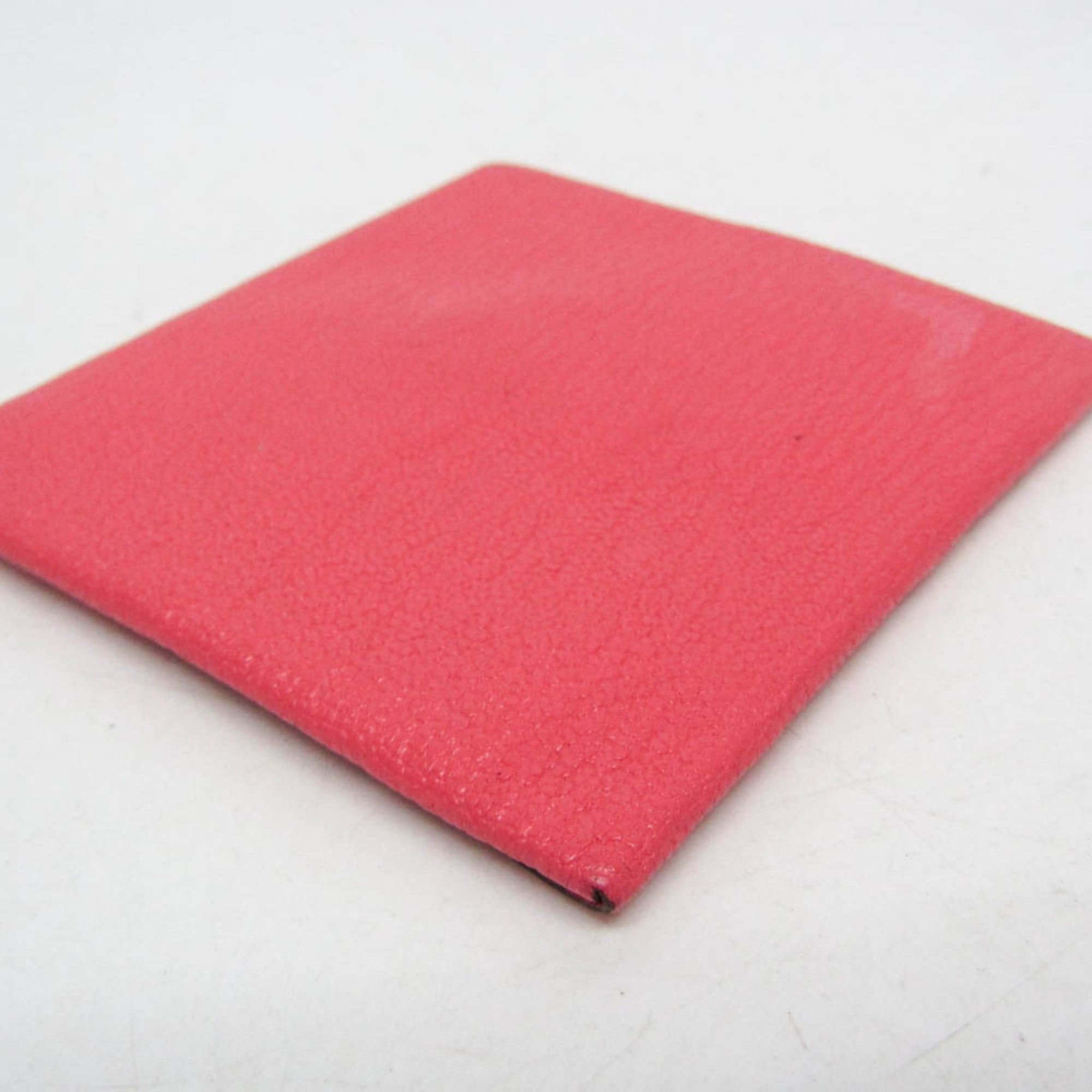 Hermes Hermes Bastia Men,Women Chevre Leather Coin Purse/coin Case Pink Size ONE SIZE - 4 Thumbnail