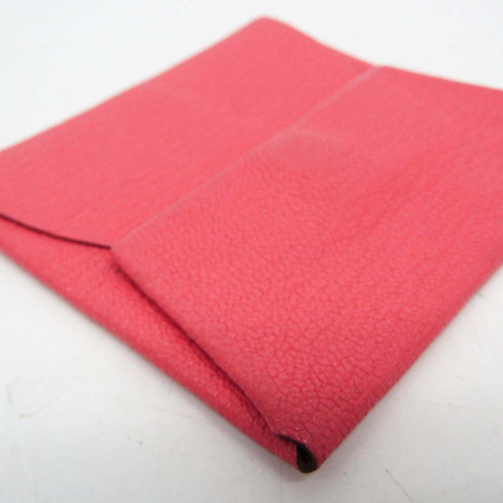 Hermes Hermes Bastia Men,Women Chevre Leather Coin Purse/coin Case Pink Size ONE SIZE - 8 Thumbnail