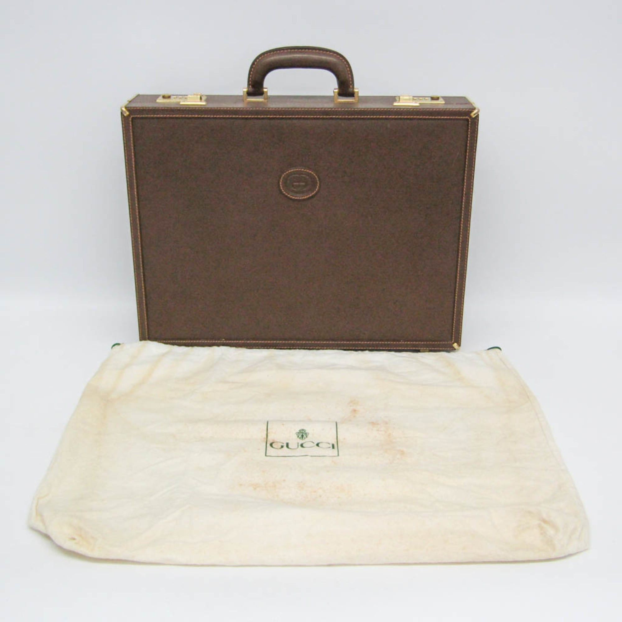 Gucci Gucci Interlocking G 016 20 0491 Men,Women Leather Attaché Case,Handbag Brown Size ONE SIZE - 2 Thumbnail