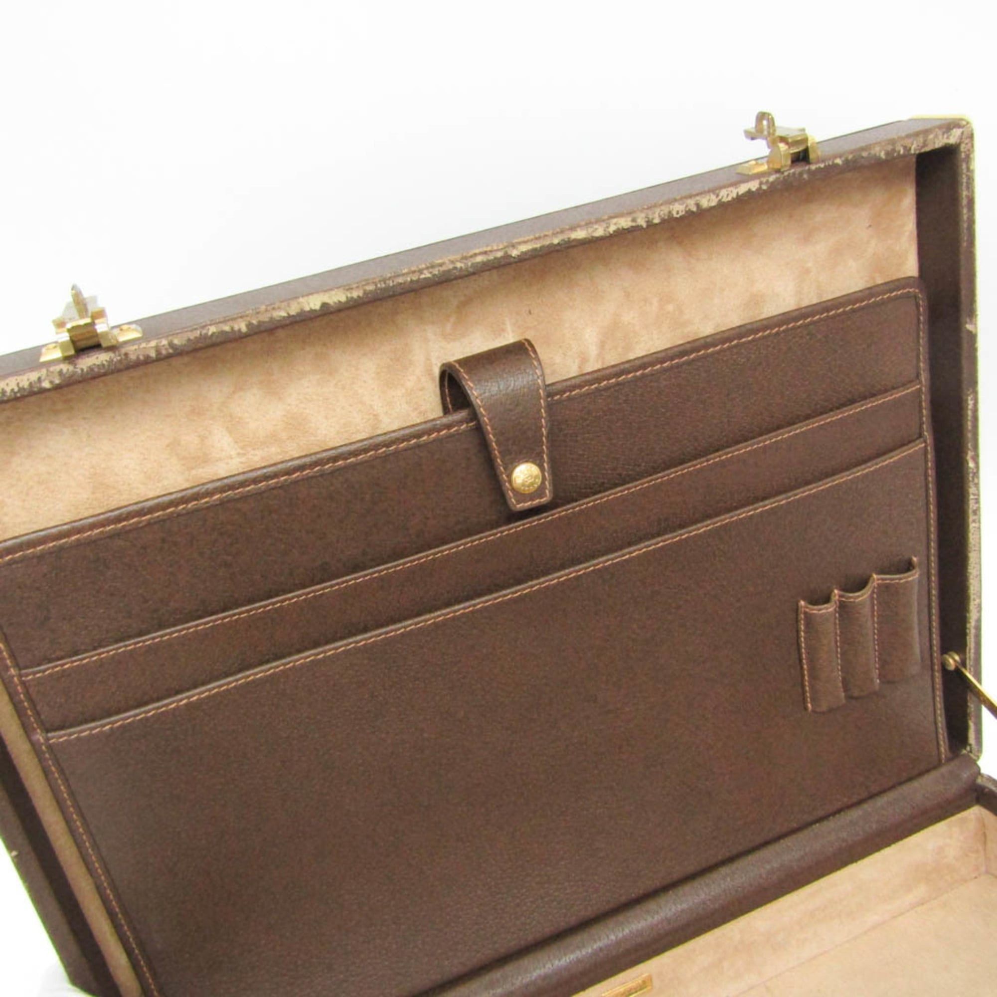 Gucci Gucci Interlocking G 016 20 0491 Men,Women Leather Attaché Case,Handbag Brown Size ONE SIZE - 13 Thumbnail