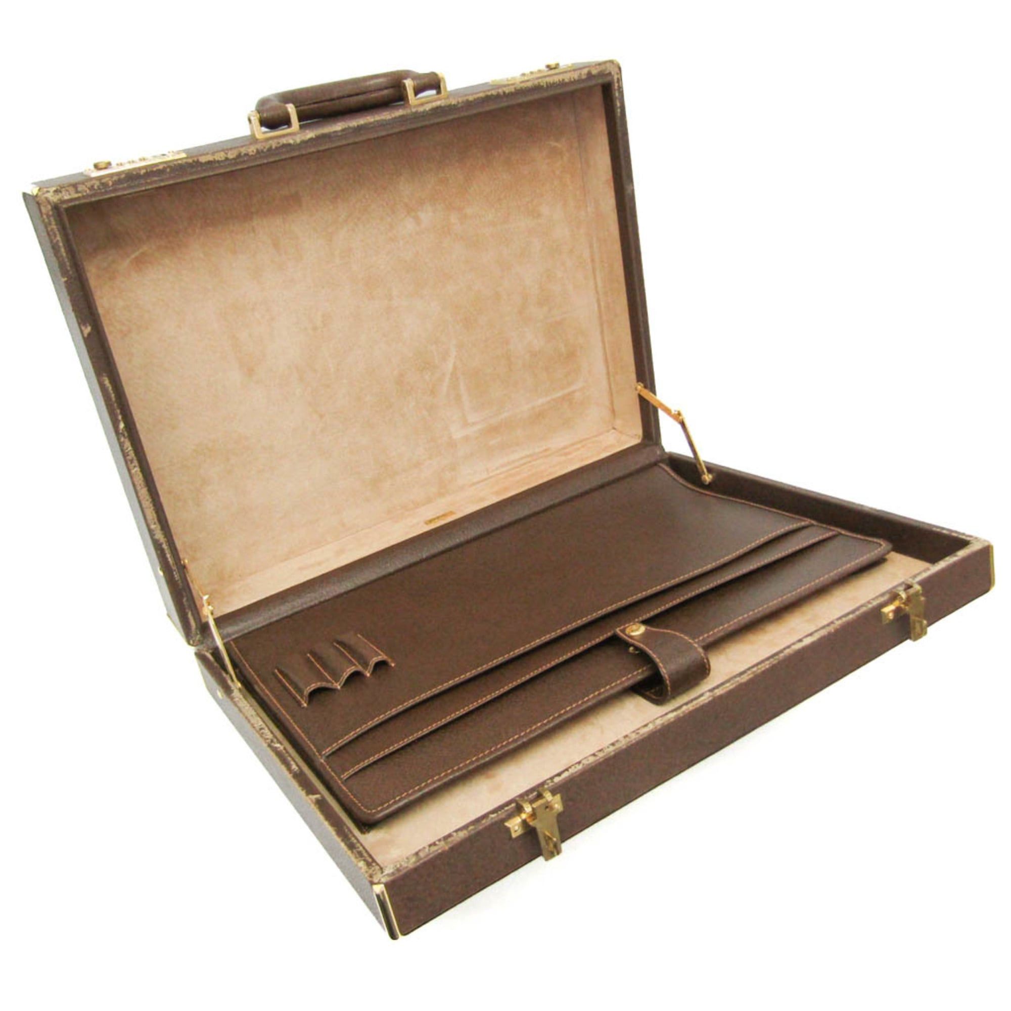 Gucci Gucci Interlocking G 016 20 0491 Men,Women Leather Attaché Case,Handbag Brown Size ONE SIZE - 4 Thumbnail