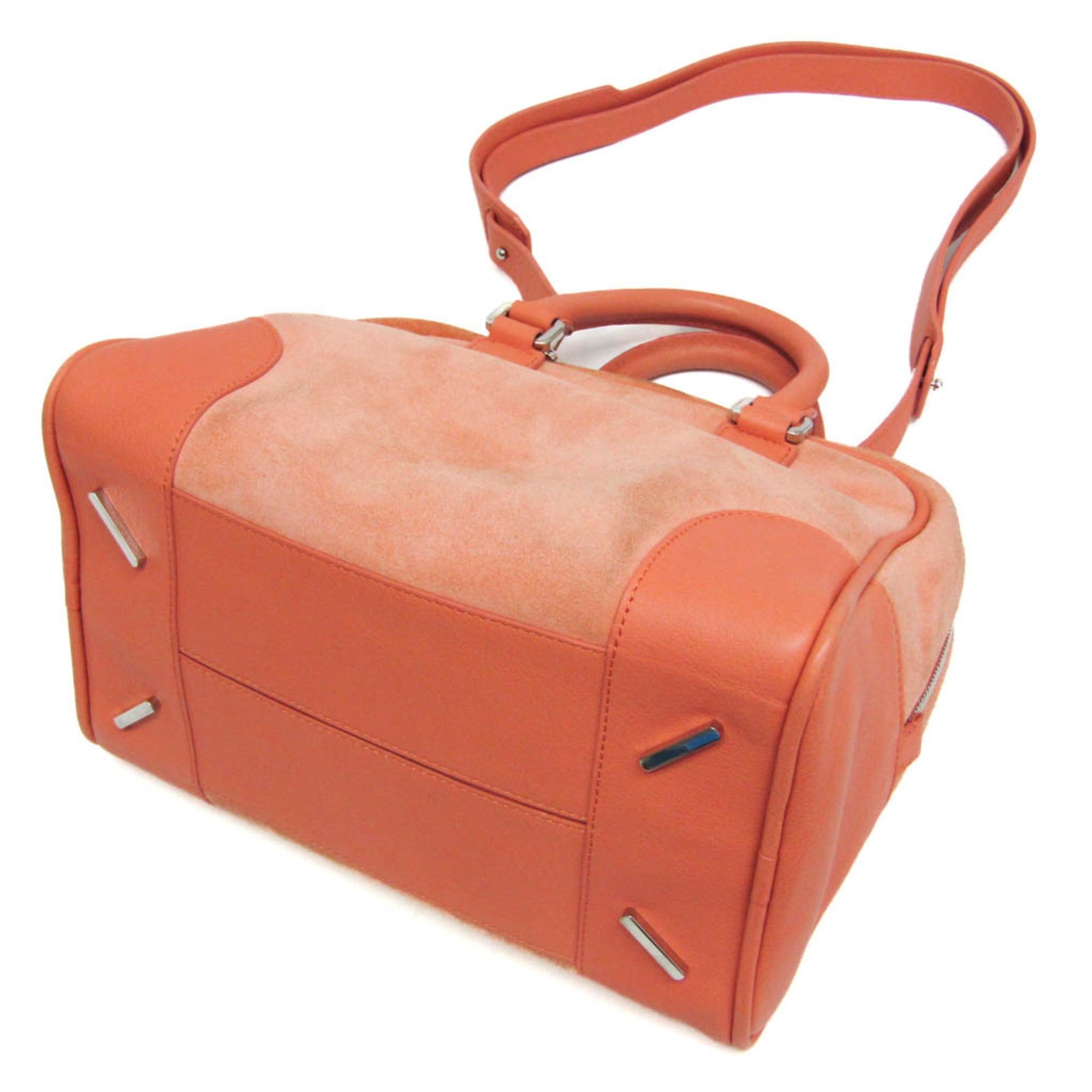 Loewe Loewe Amazona 28 Women's Suede,Leather Handbag,Shoulder Bag Orange Size ONE SIZE - 3 Thumbnail