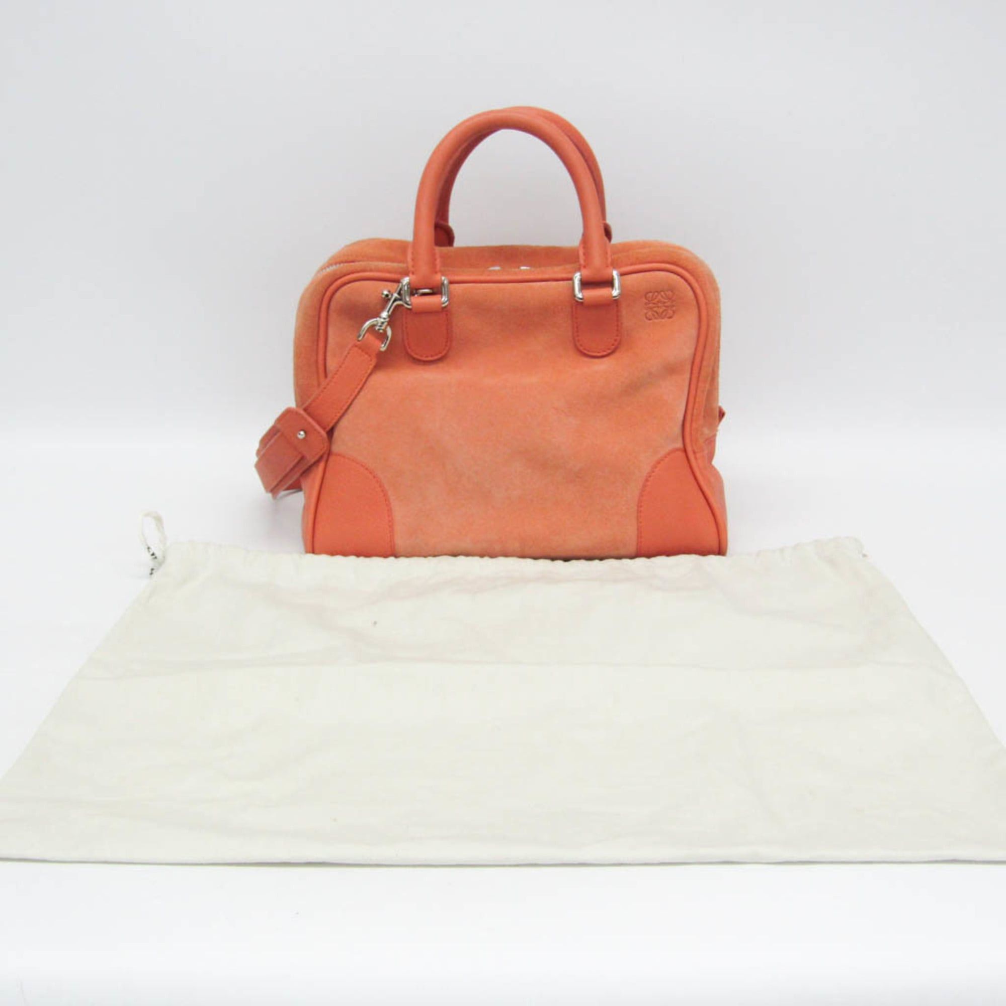 Loewe Loewe Amazona 28 Women's Suede,Leather Handbag,Shoulder Bag Orange Size ONE SIZE - 2 Thumbnail