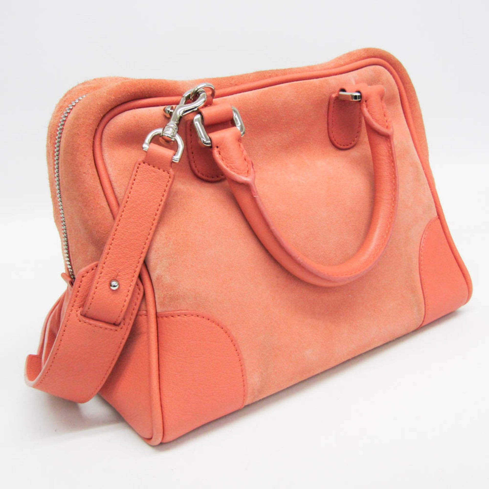 Loewe Loewe Amazona 28 Women's Suede,Leather Handbag,Shoulder Bag Orange Size ONE SIZE - 9 Thumbnail