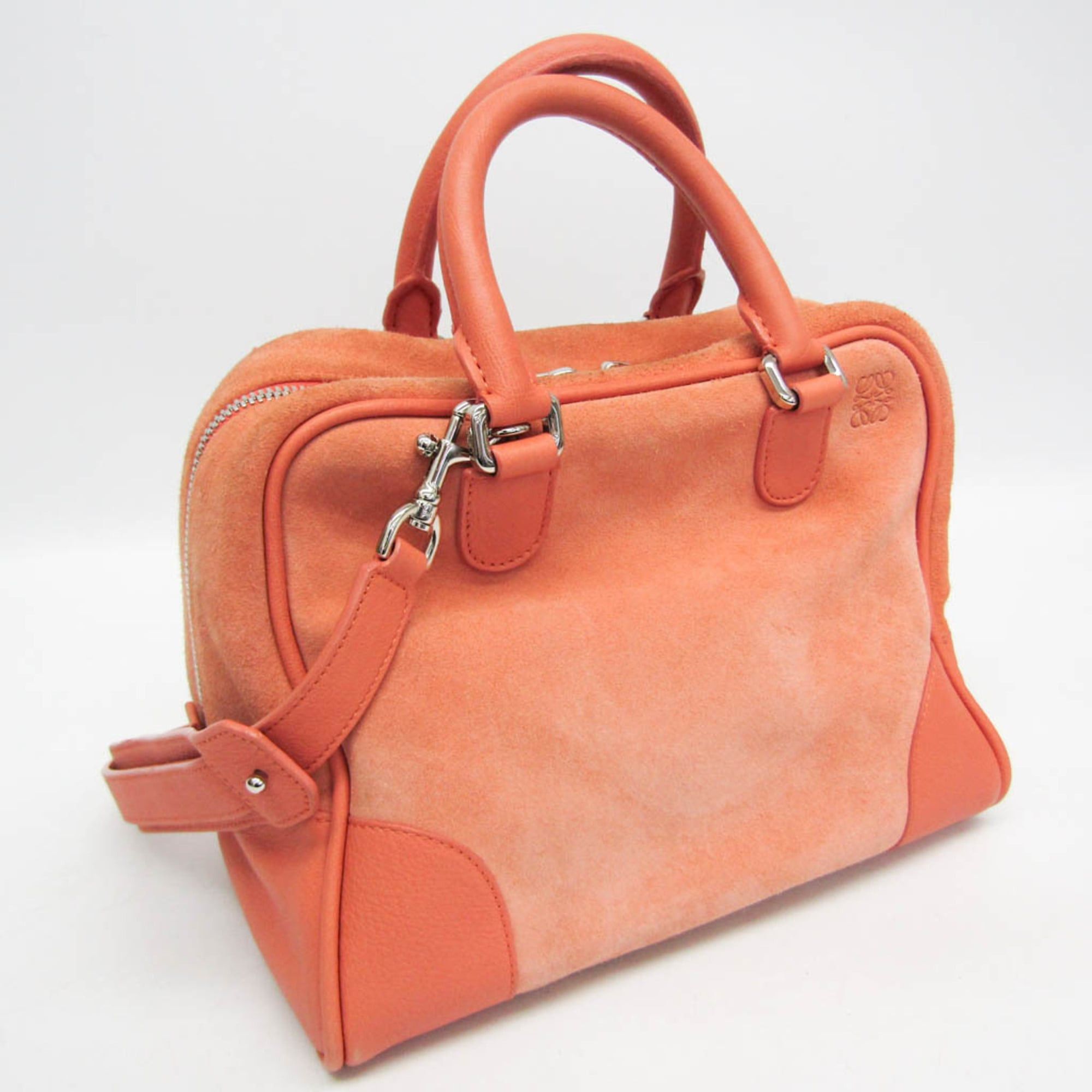 Loewe Loewe Amazona 28 Women's Suede,Leather Handbag,Shoulder Bag Orange Size ONE SIZE - 10 Thumbnail