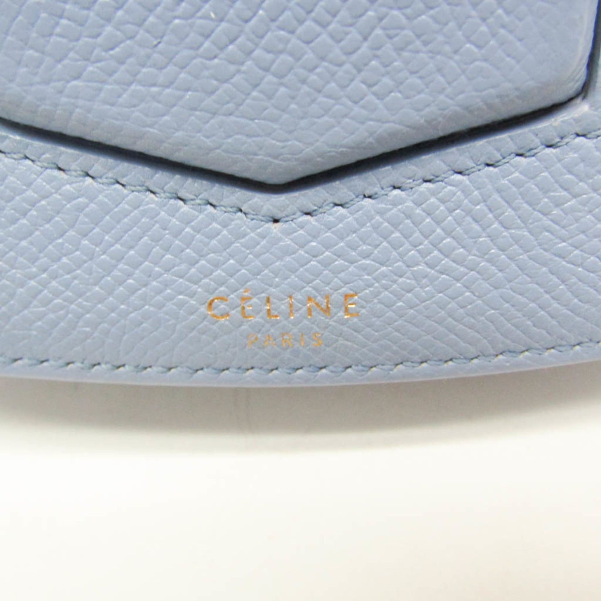 Celine Celine Trotter Medium 179013 Women's Leather Shoulder Bag Light Blue Size ONE SIZE - 15 Thumbnail