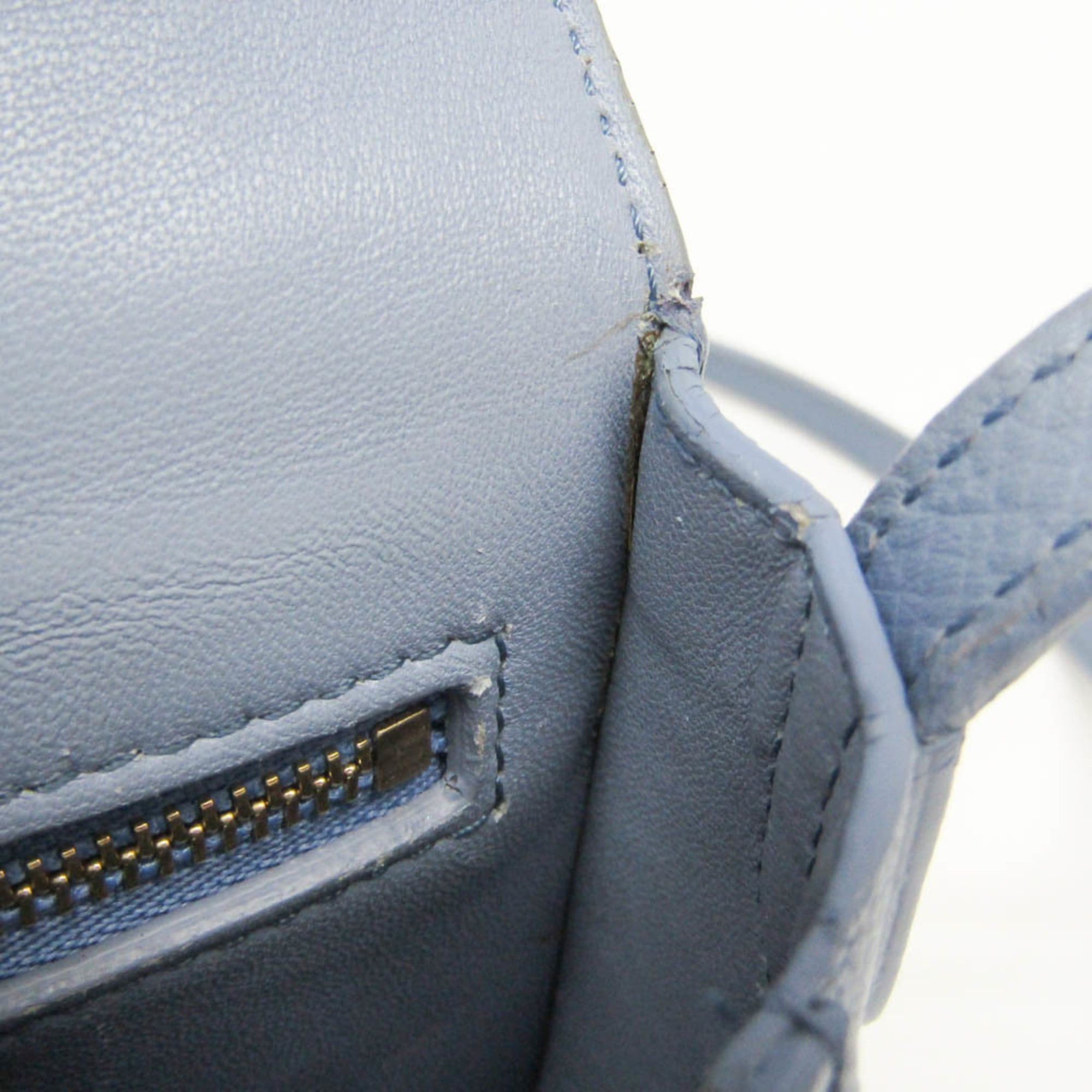 Celine Celine Trotter Medium 179013 Women's Leather Shoulder Bag Light Blue Size ONE SIZE - 12 Thumbnail