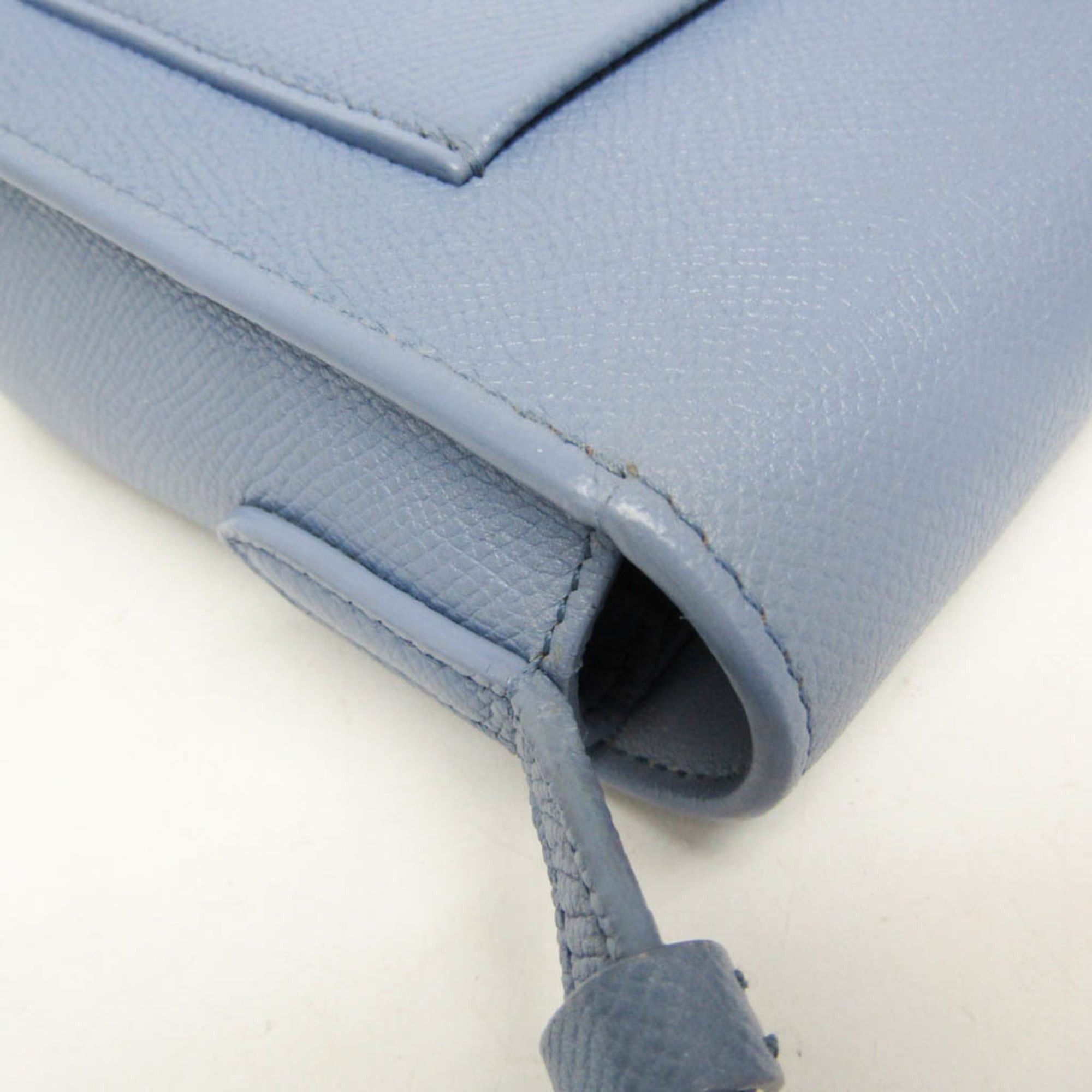 Celine Celine Trotter Medium 179013 Women's Leather Shoulder Bag Light Blue Size ONE SIZE - 7 Thumbnail