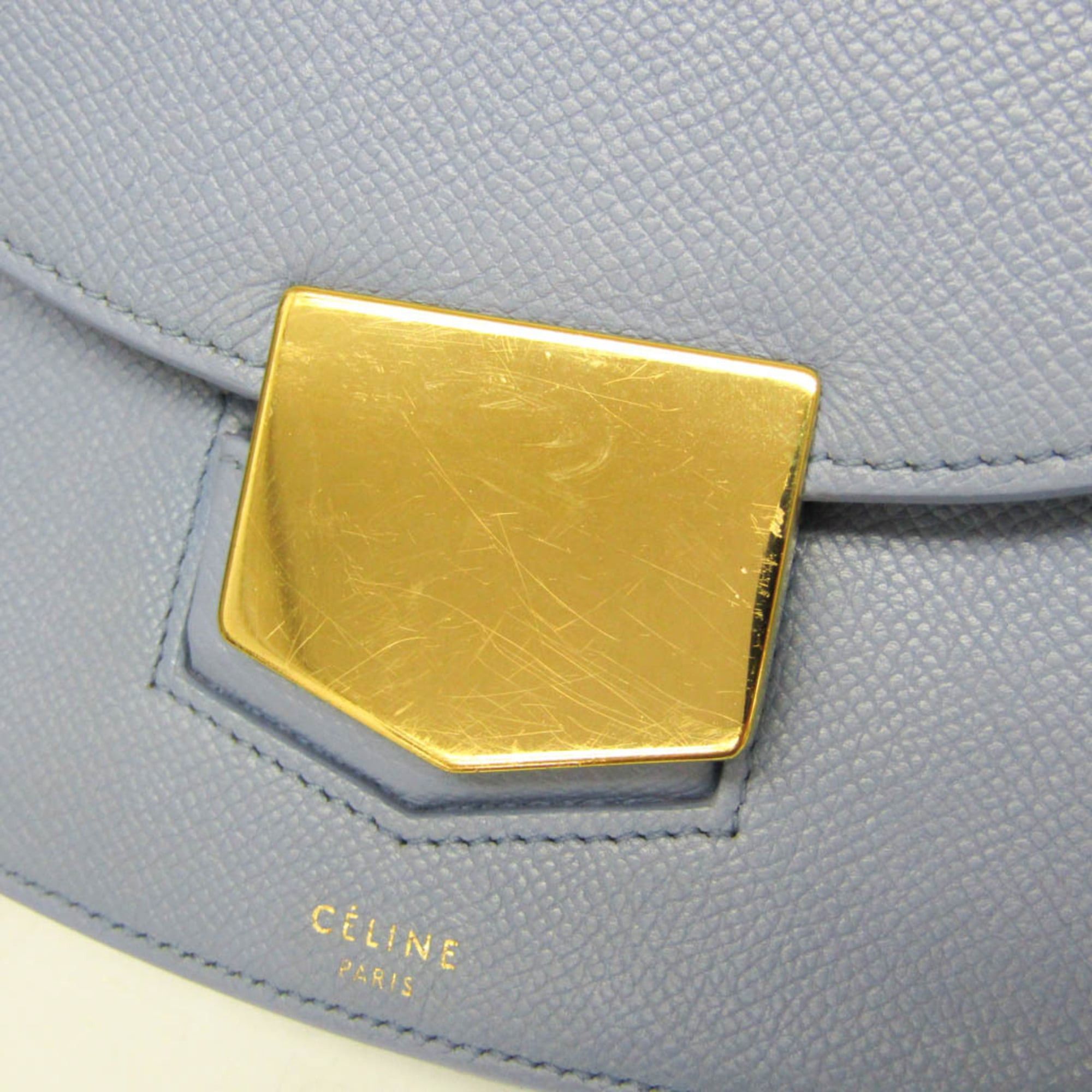 Celine Celine Trotter Medium 179013 Women's Leather Shoulder Bag Light Blue Size ONE SIZE - 11 Thumbnail
