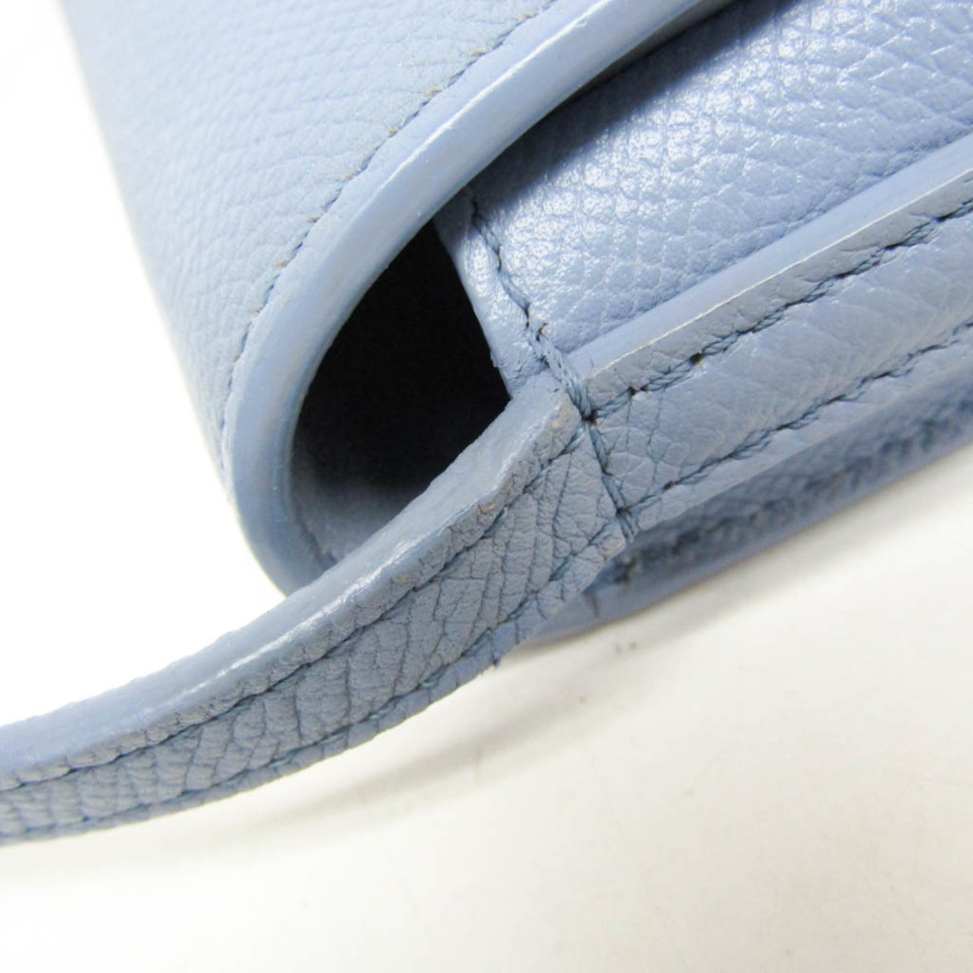 Celine Celine Trotter Medium 179013 Women's Leather Shoulder Bag Light Blue Size ONE SIZE - 8 Thumbnail