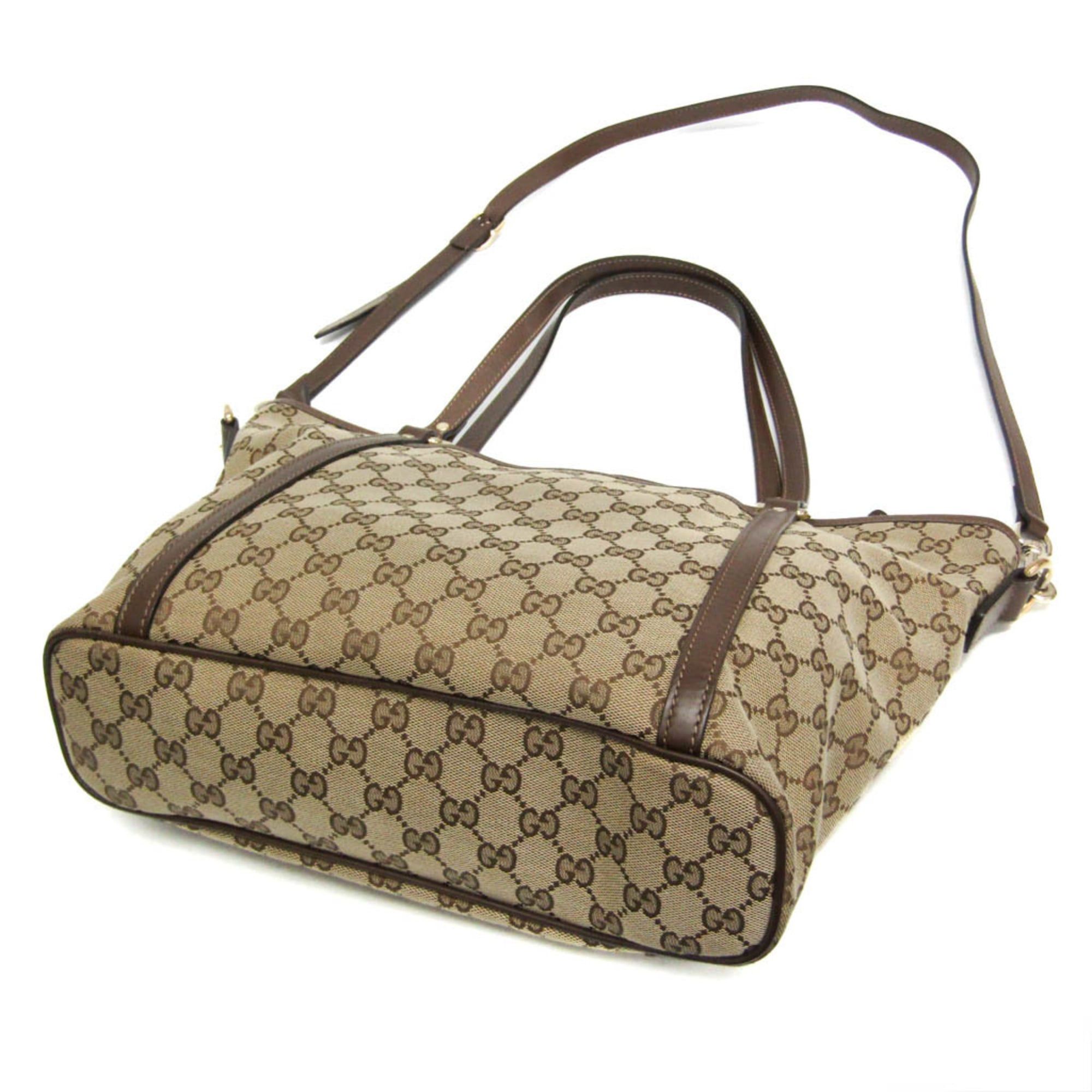 Gucci Gucci GG Canvas 388929 Women's GG Canvas,Leather Shoulder Bag,Tote Bag Brown,GG Beige Size ONE SIZE - 3 Thumbnail