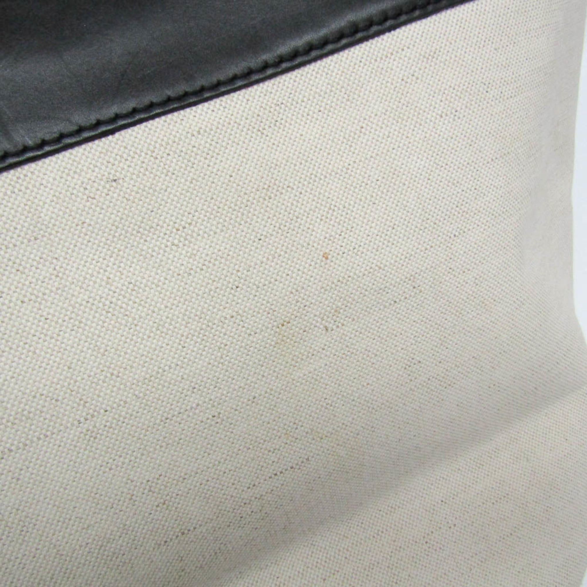 Burberry Burberry Large Bucket Bag Men,Women Canvas,Leather Shoulder Bag Black,Light Beige Size ONE SIZE - 9 Thumbnail
