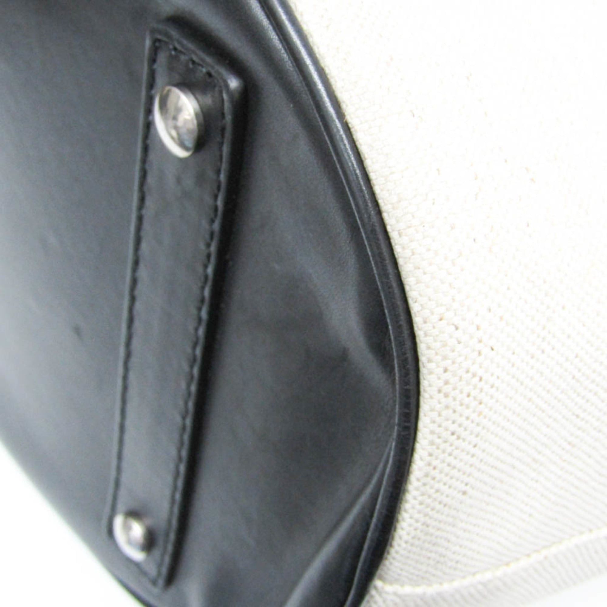 Burberry Burberry Large Bucket Bag Men,Women Canvas,Leather Shoulder Bag Black,Light Beige Size ONE SIZE - 6 Thumbnail