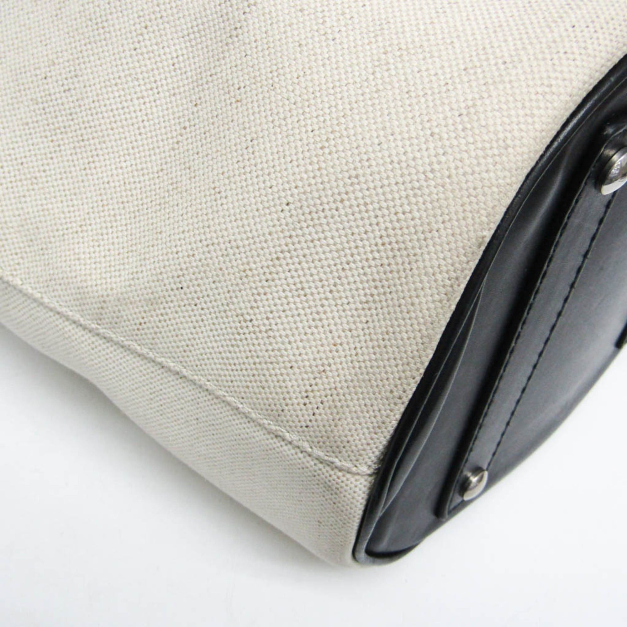 Burberry Burberry Large Bucket Bag Men,Women Canvas,Leather Shoulder Bag Black,Light Beige Size ONE SIZE - 5 Thumbnail