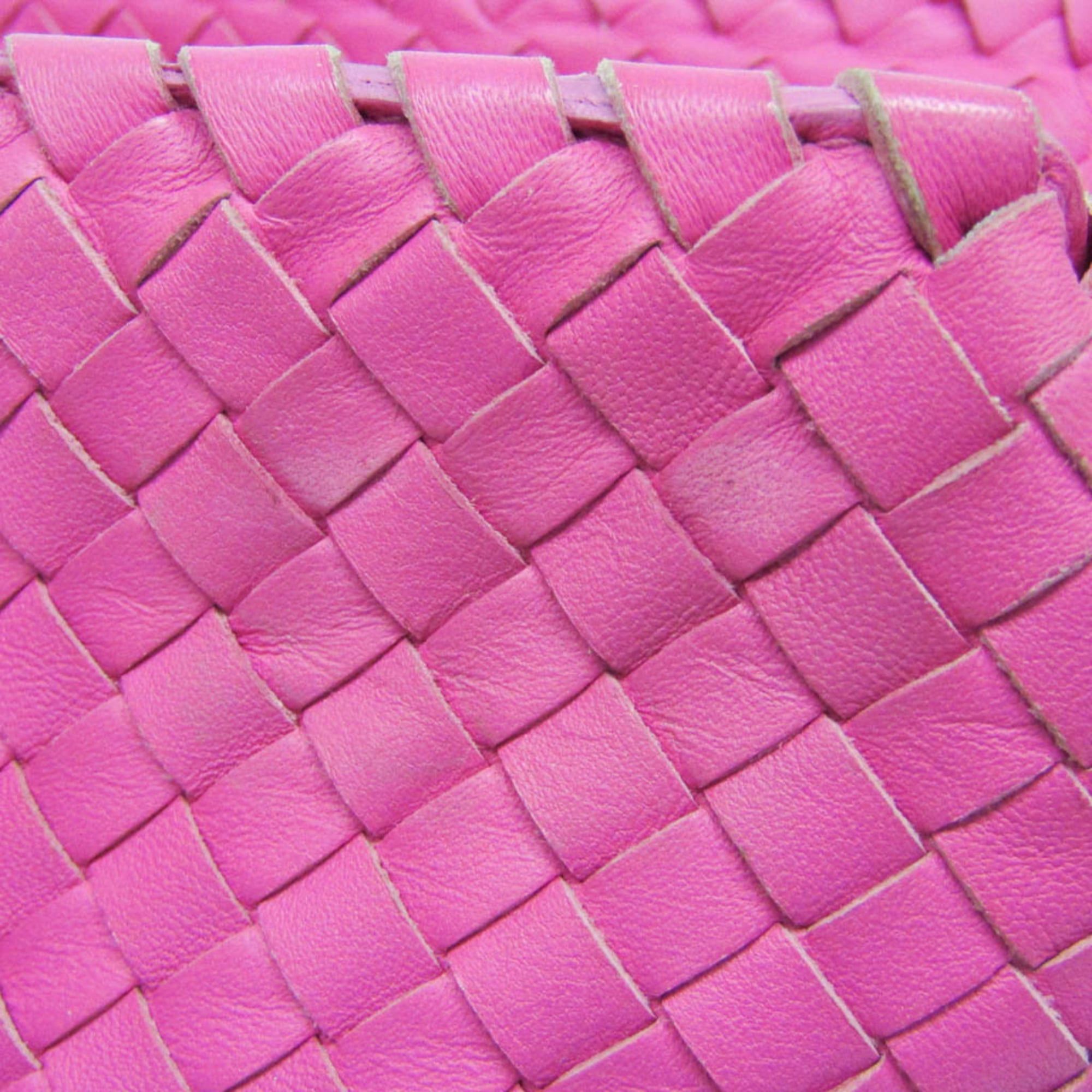 Bottega Veneta Bottega Veneta Intrecciato Women's Leather Boston Bag,Handbag Pink Size ONE SIZE - 11 Thumbnail