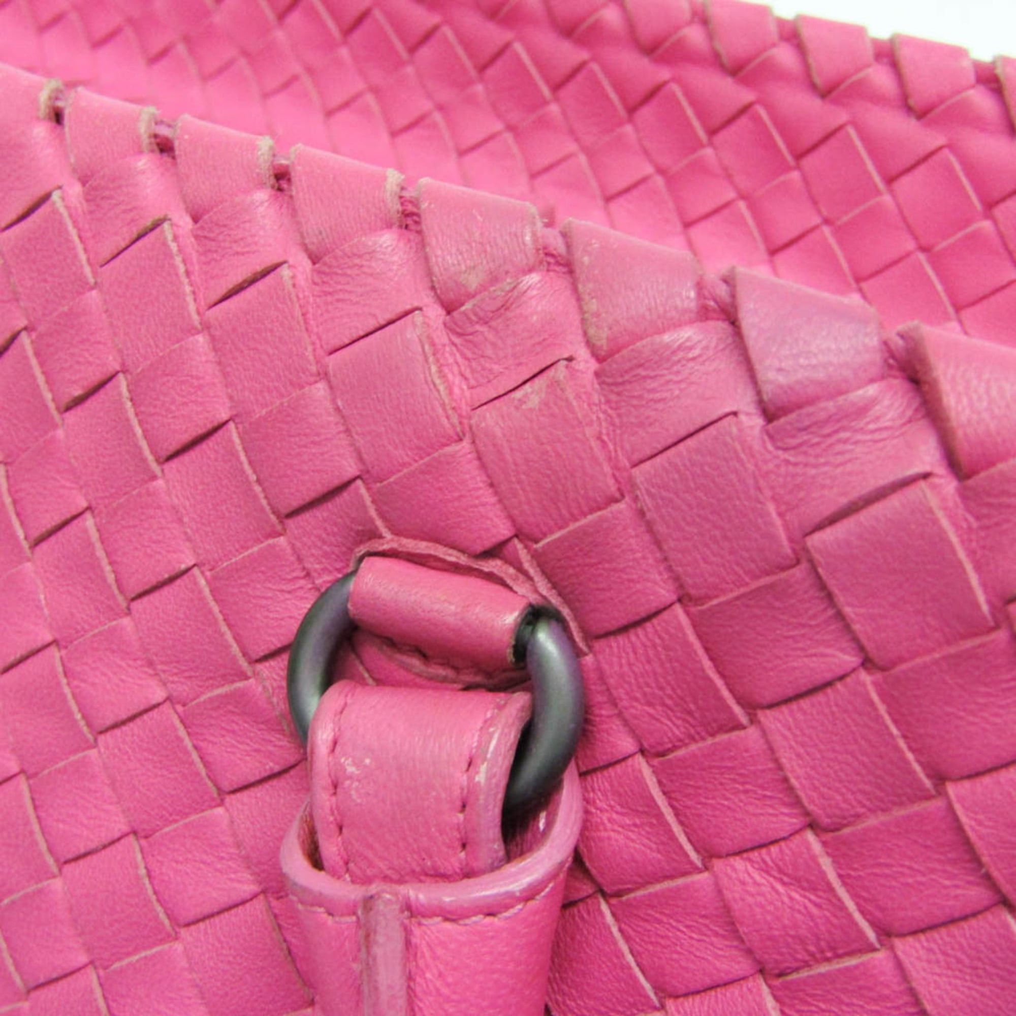 Bottega Veneta Bottega Veneta Intrecciato Women's Leather Boston Bag,Handbag Pink Size ONE SIZE - 6 Thumbnail