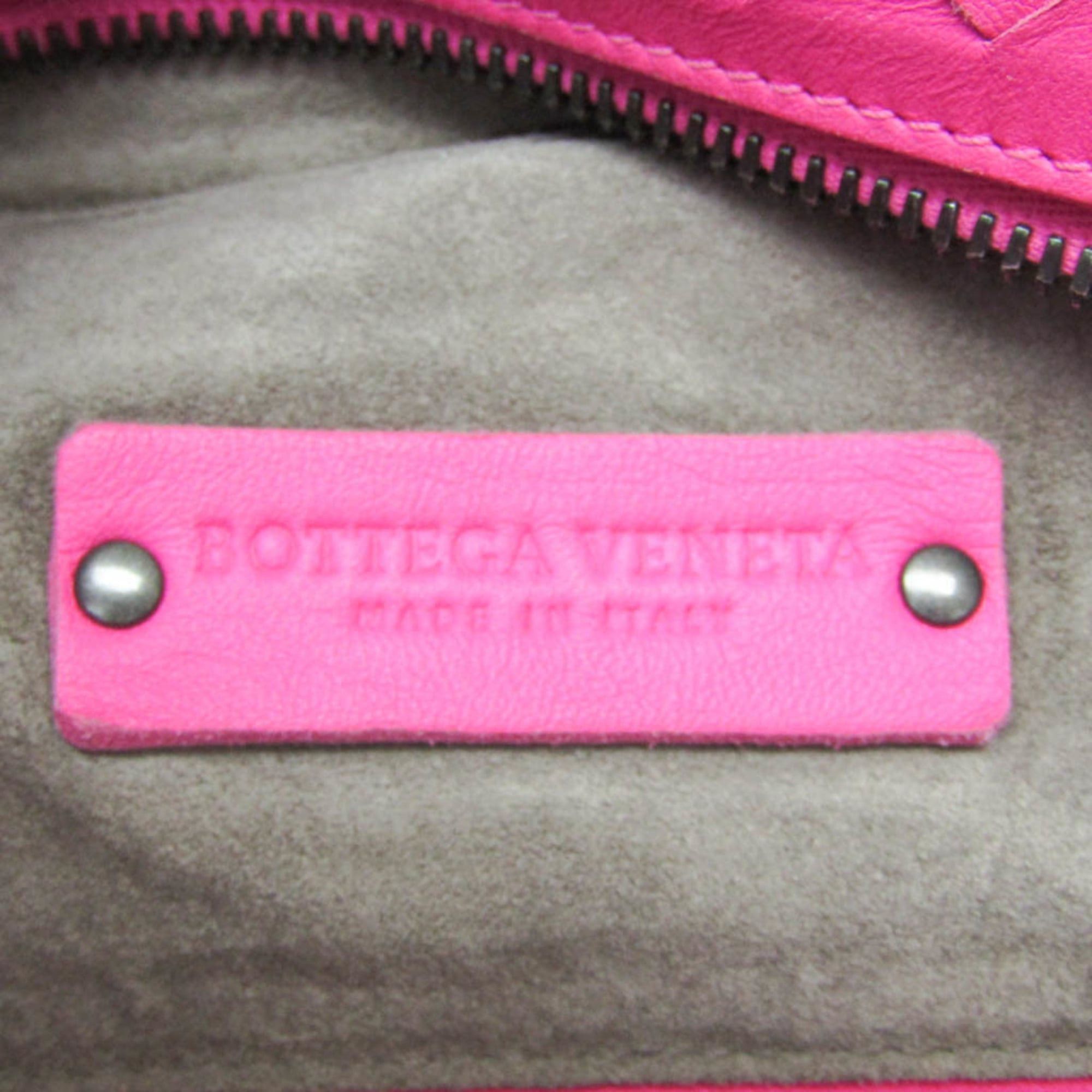 Bottega Veneta Bottega Veneta Intrecciato Women's Leather Boston Bag,Handbag Pink Size ONE SIZE - 18 Thumbnail