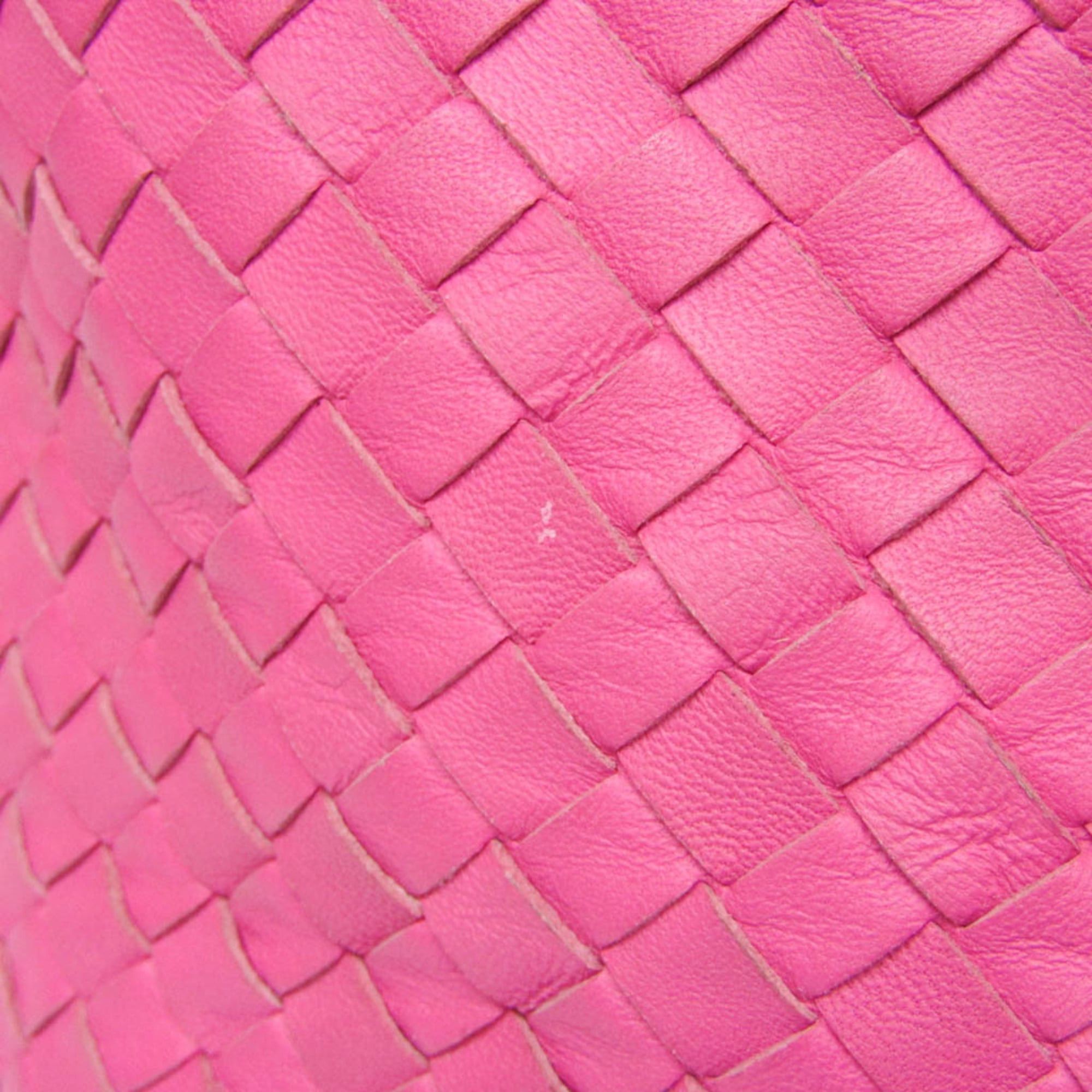 Bottega Veneta Bottega Veneta Intrecciato Women's Leather Boston Bag,Handbag Pink Size ONE SIZE - 10 Thumbnail