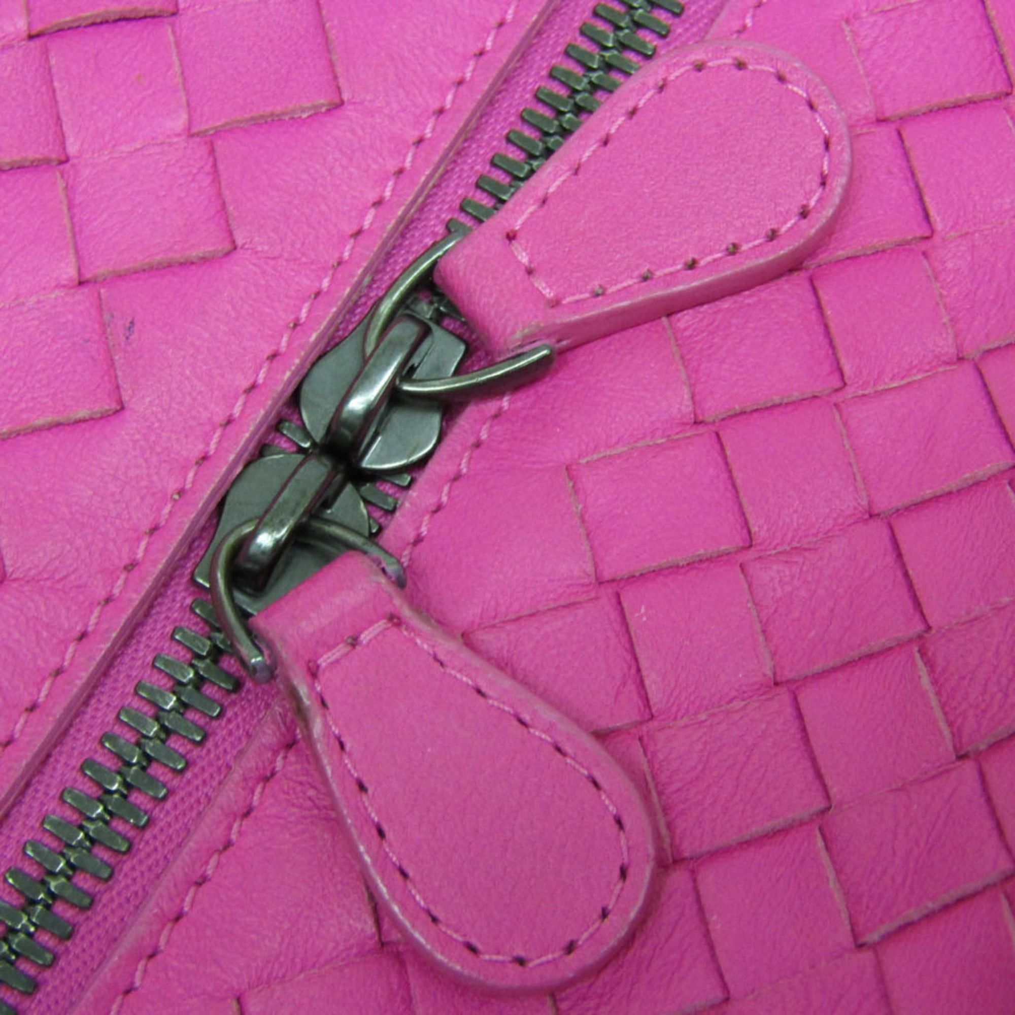 Bottega Veneta Bottega Veneta Intrecciato Women's Leather Boston Bag,Handbag Pink Size ONE SIZE - 15 Thumbnail