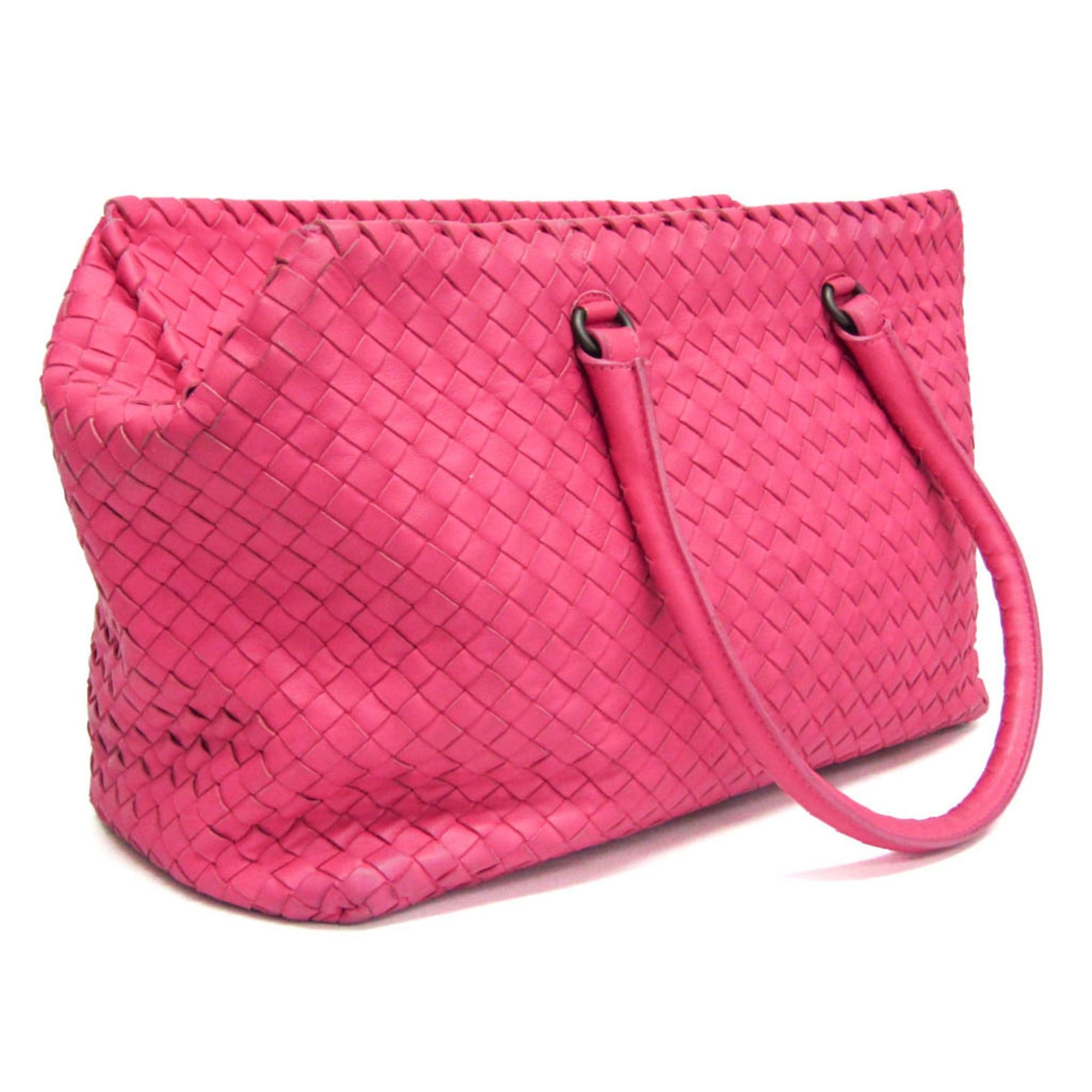 Bottega Veneta Bottega Veneta Intrecciato Women's Leather Boston Bag,Handbag Pink Size ONE SIZE - 9 Thumbnail