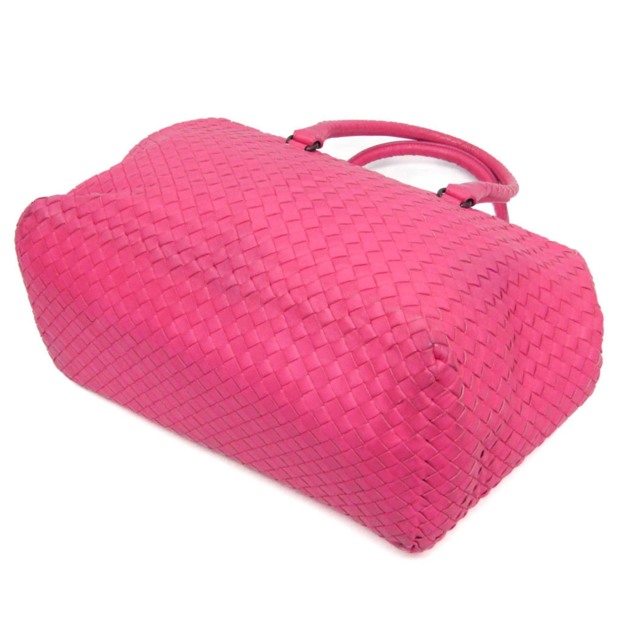 Bottega Veneta Bottega Veneta Intrecciato Women's Leather Boston Bag,Handbag Pink Size ONE SIZE - 2 Thumbnail