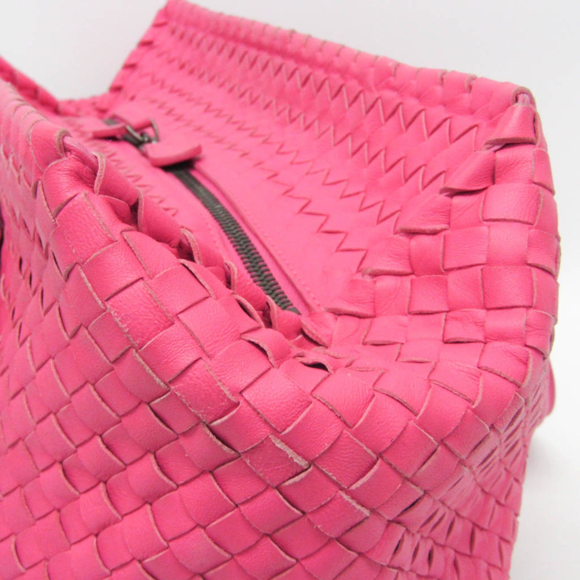 Bottega Veneta Bottega Veneta Intrecciato Women's Leather Boston Bag,Handbag Pink Size ONE SIZE - 4 Thumbnail