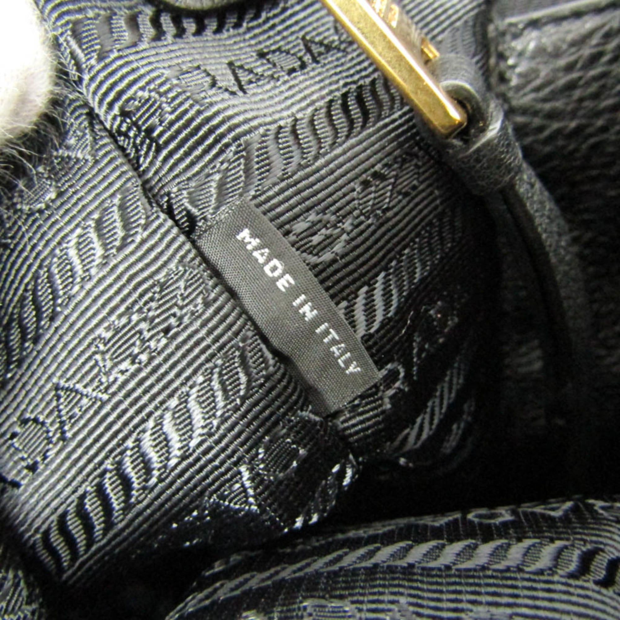 Prada Prada VIT.DAINO 1BZ035 Women's Leather Backpack Black Size ONE SIZE - 12 Thumbnail