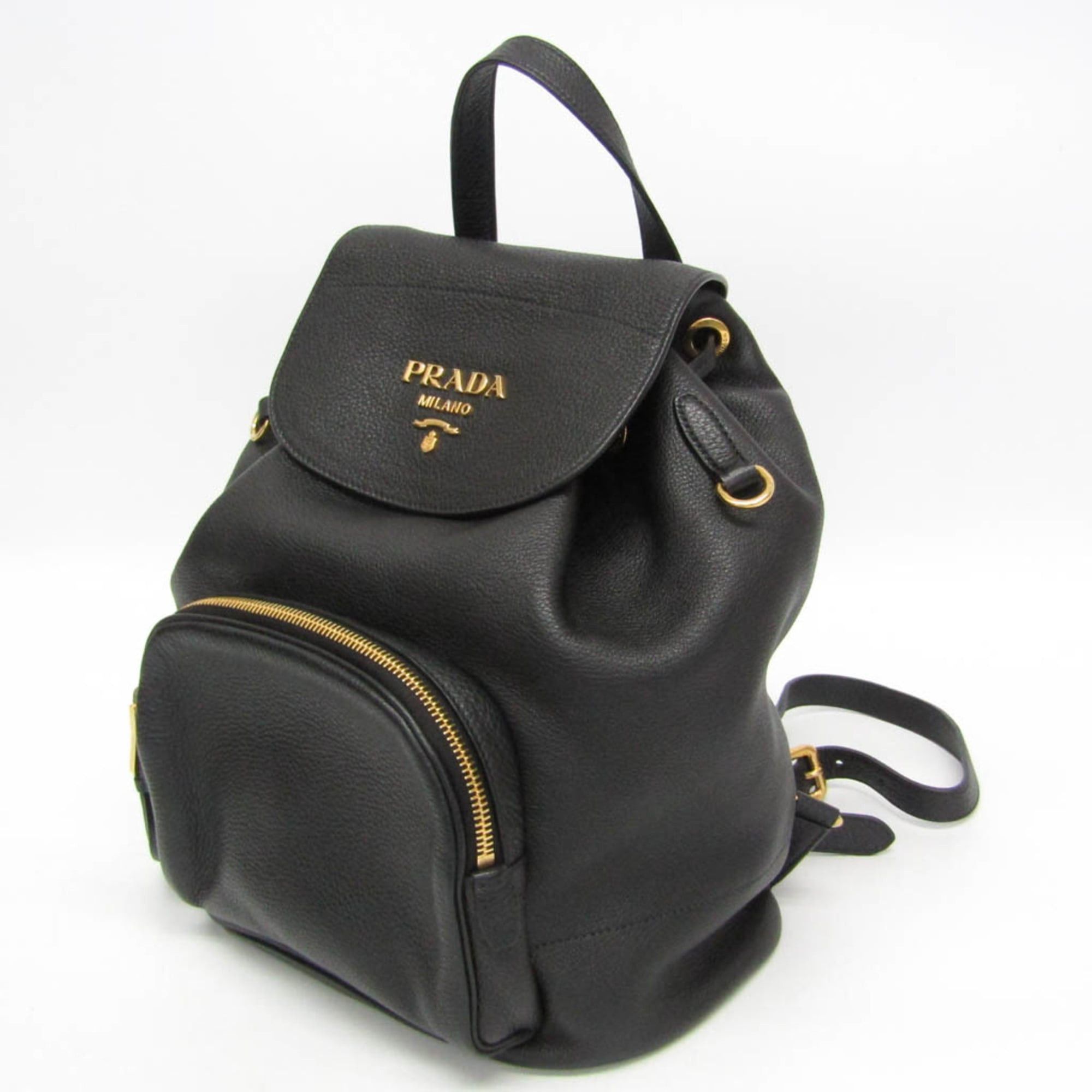 Prada Prada VIT.DAINO 1BZ035 Women's Leather Backpack Black Size ONE SIZE - 10 Thumbnail