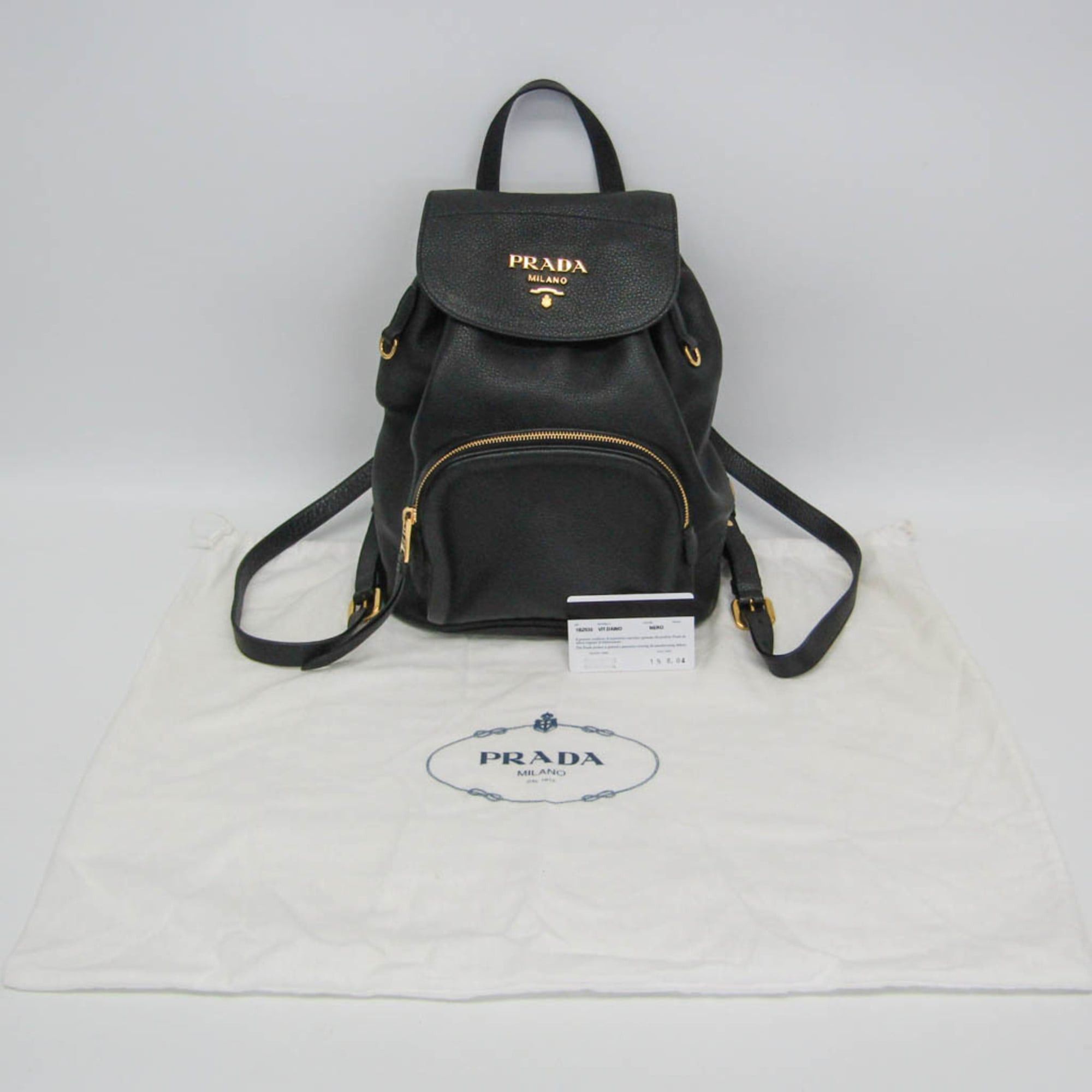 Prada Prada VIT.DAINO 1BZ035 Women's Leather Backpack Black Size ONE SIZE - 2 Thumbnail